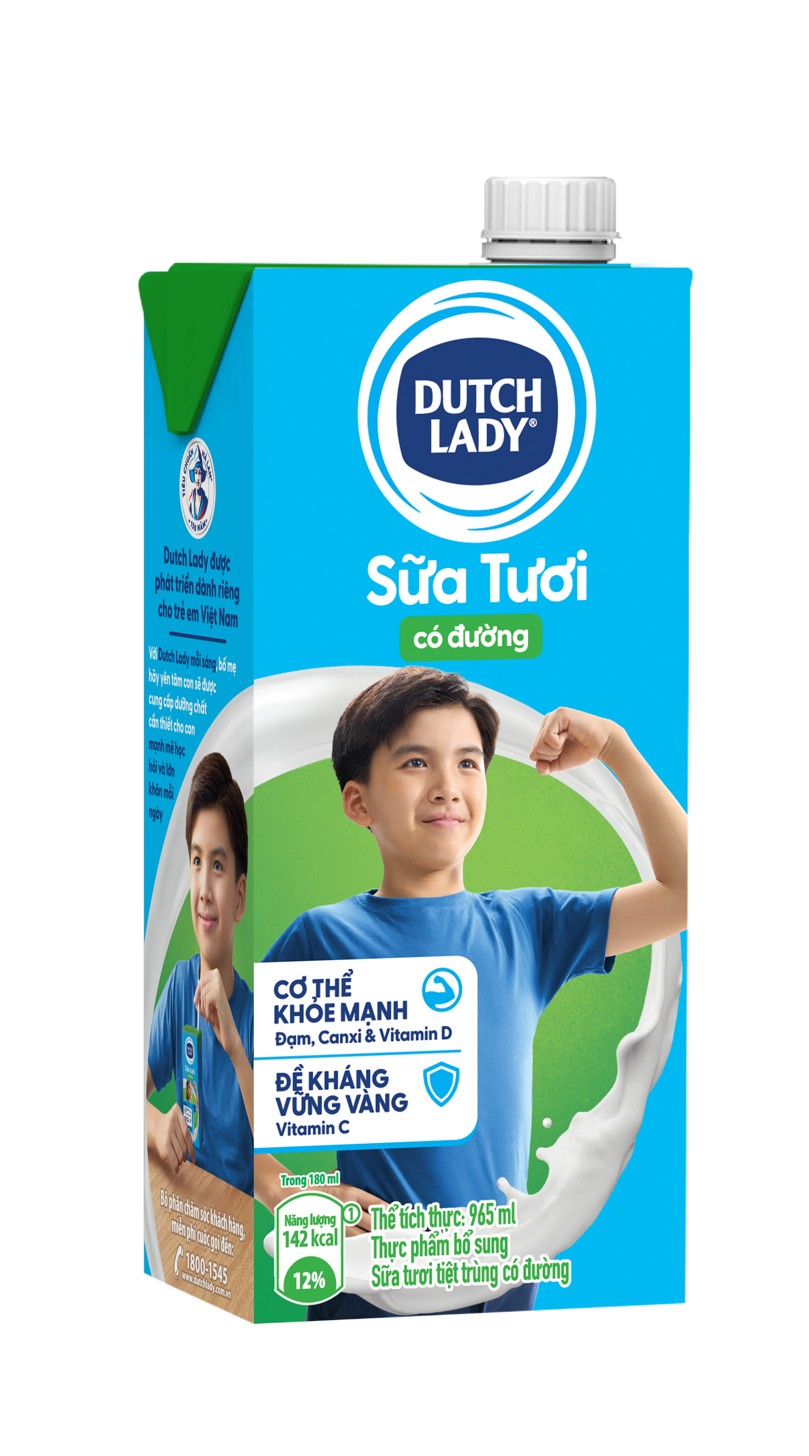 Hộp Sữa Tươi Dutch Lady Có Đường 965 ml