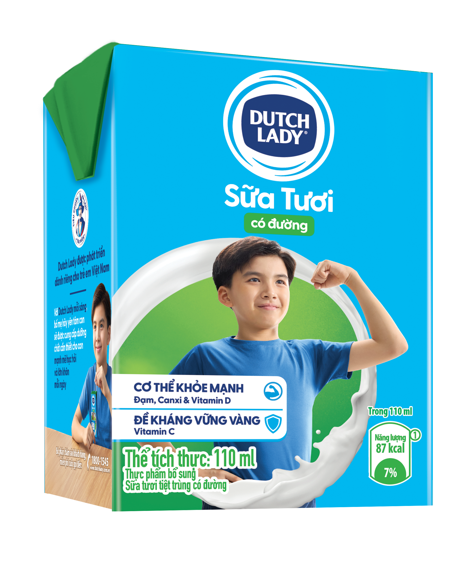 Hộp Sữa Tươi Dutch Lady Có Đường 110 ml