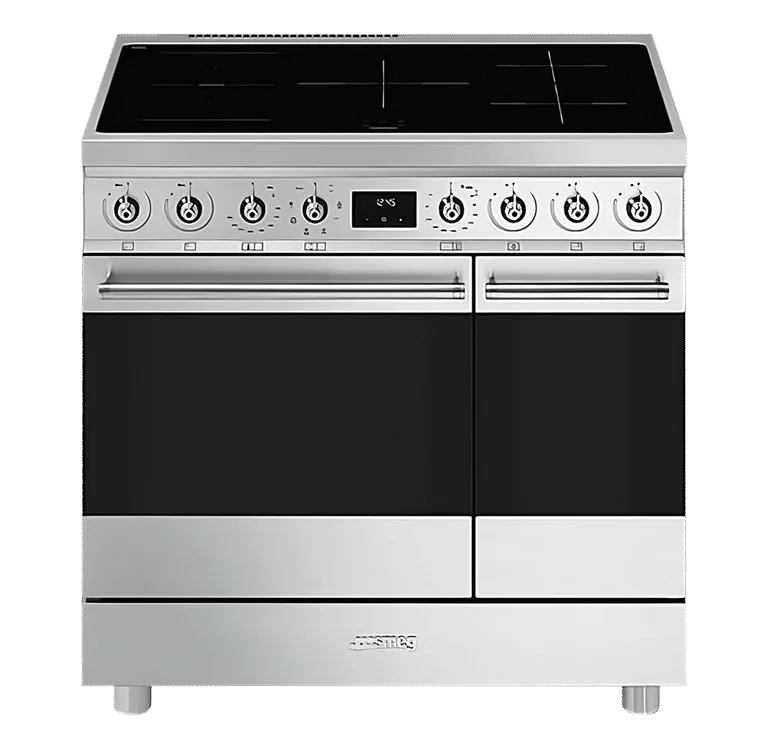 Symphony - Induktionsspis 90 cm (2 ugnar) - Rostfri - Smeg