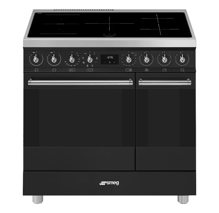 Symphony - Induktionsspis 90 cm (2 ugnar) - Svart - Smeg