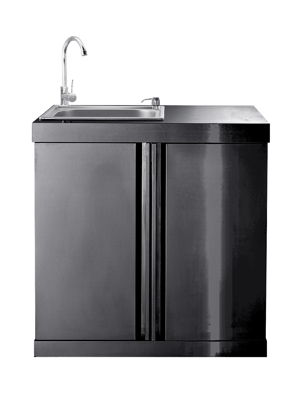 Black Collection - Modul mit Spülbecken und Aufbewahrungsschrank - Myoutdoorkitchen