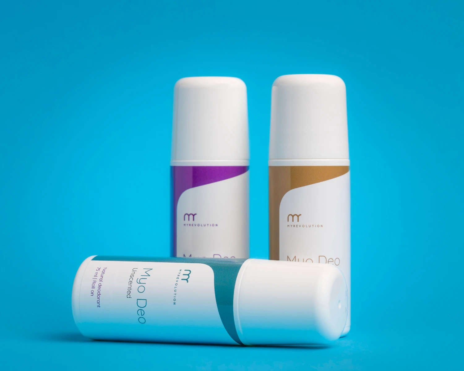 3 stk naturlig deodorant roll-ons i forskjellige lukter