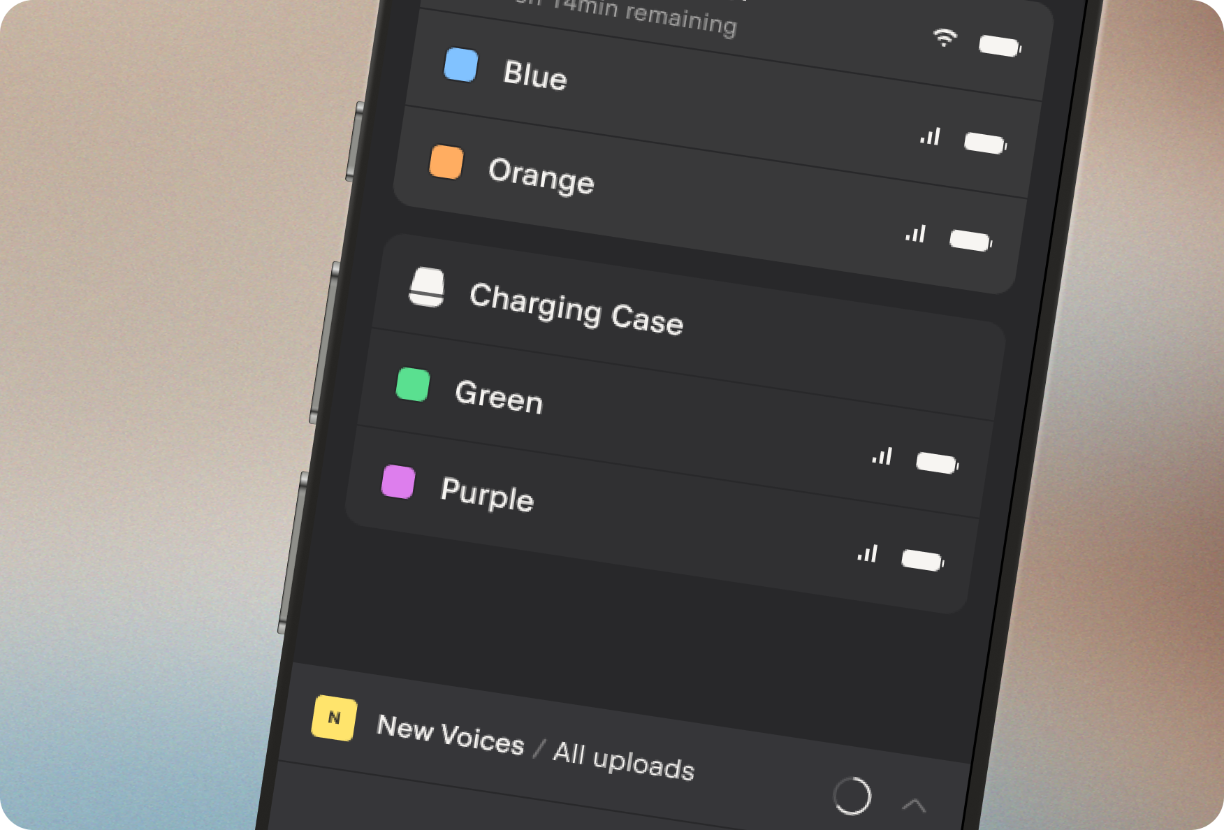 Phone showing Nomono Studio App recording screen