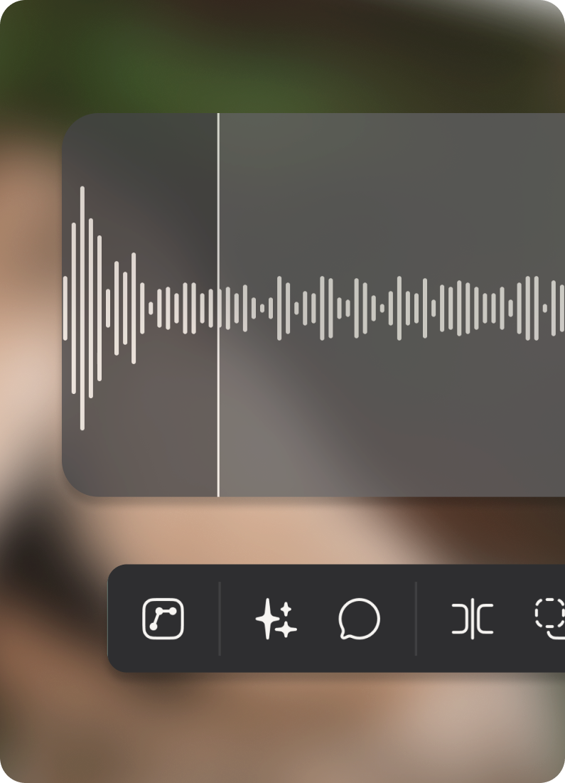 Soundwave and toolbar from Nomono Studio Cloud