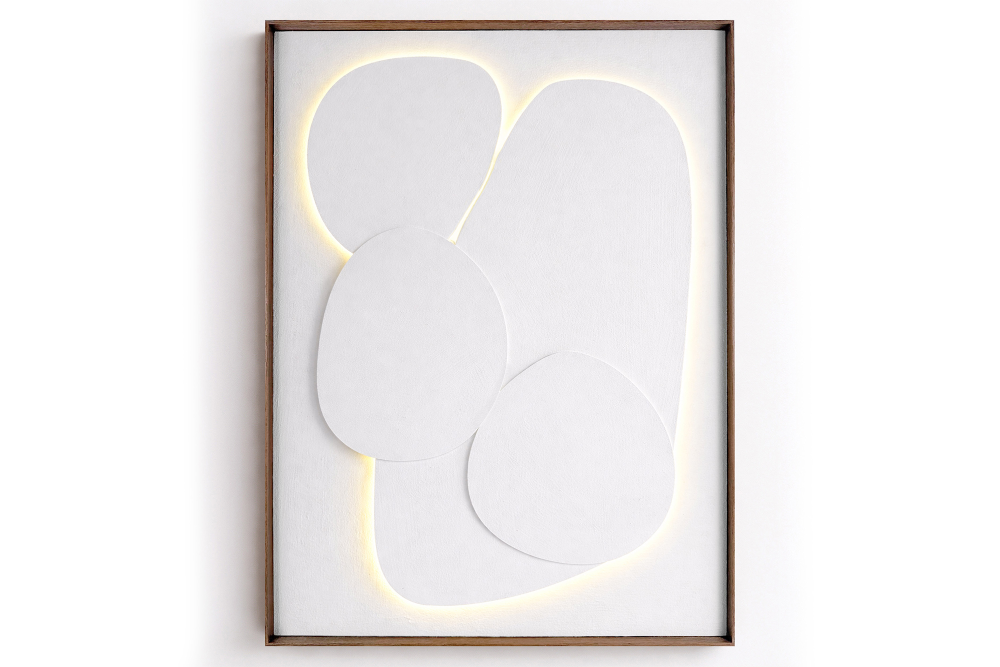 White Layers 60x80 3D LED Art Røkt Ramme