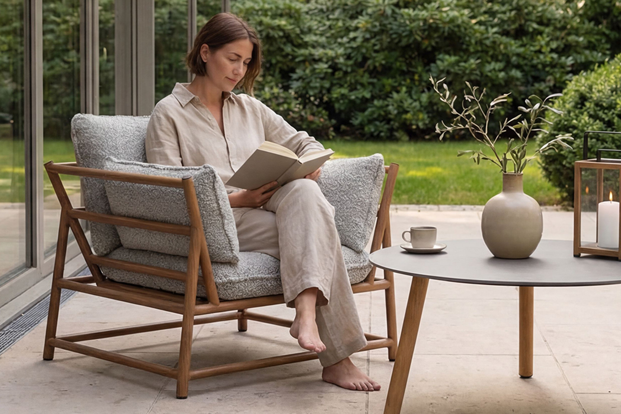 Lind loungebordsett D90/70