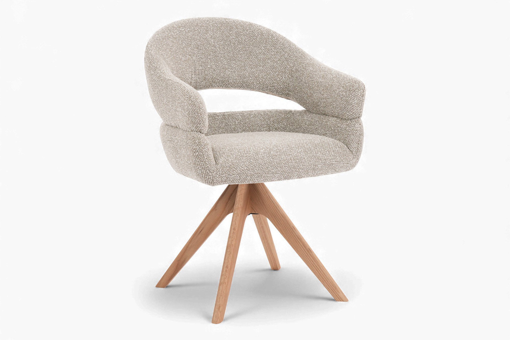 Birk spisegruppe 160-205cm natur med Vera spisestoler beige