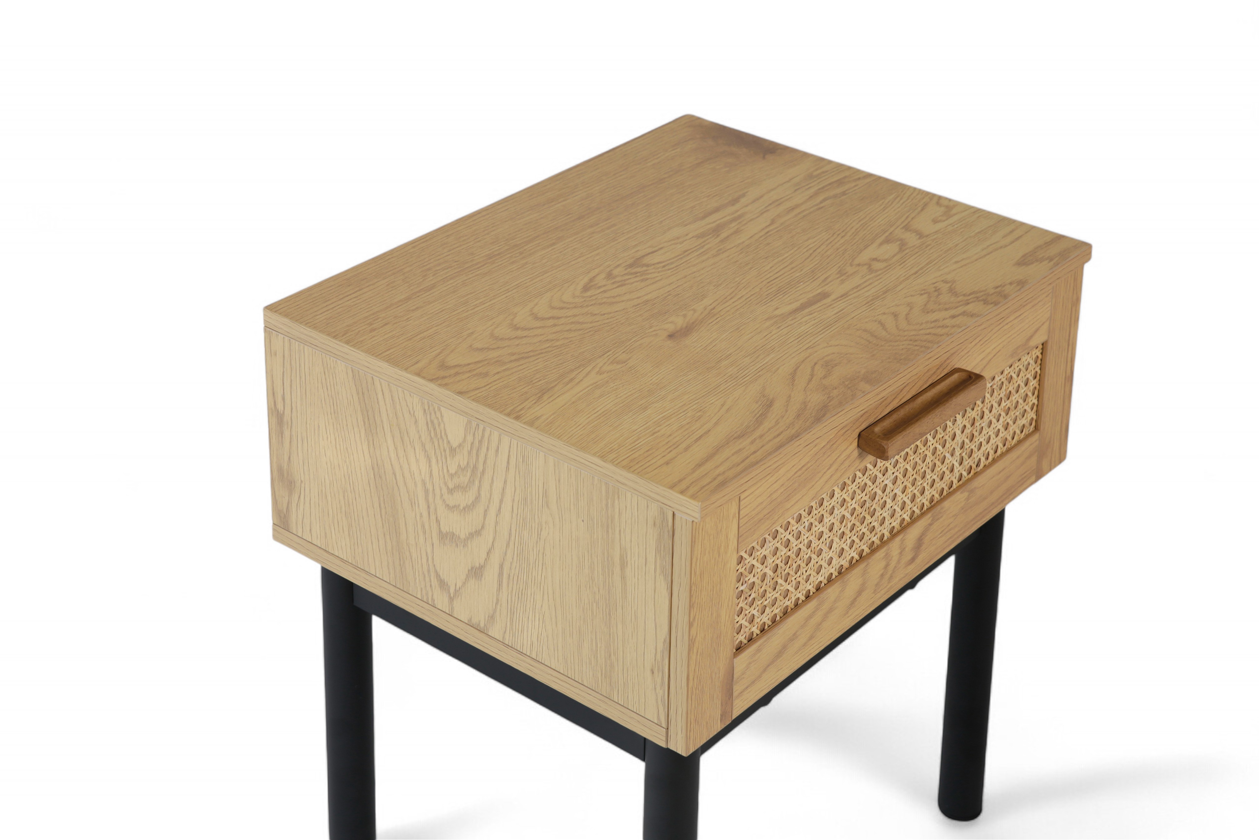 Mina sidebord 50x40x55 Natur Melamine, Sorte metall bein