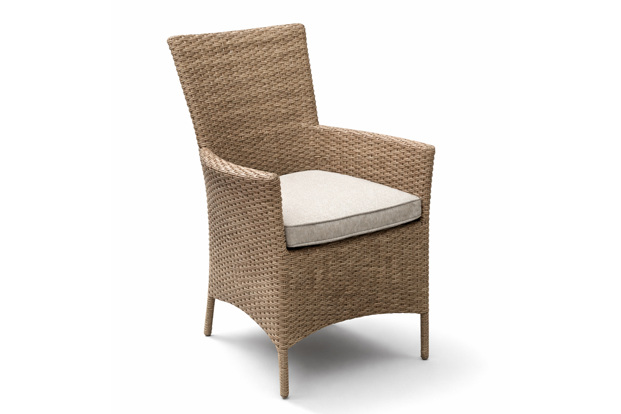 Naples spisegruppe D110 med 4 stoler natur flett med natur pute