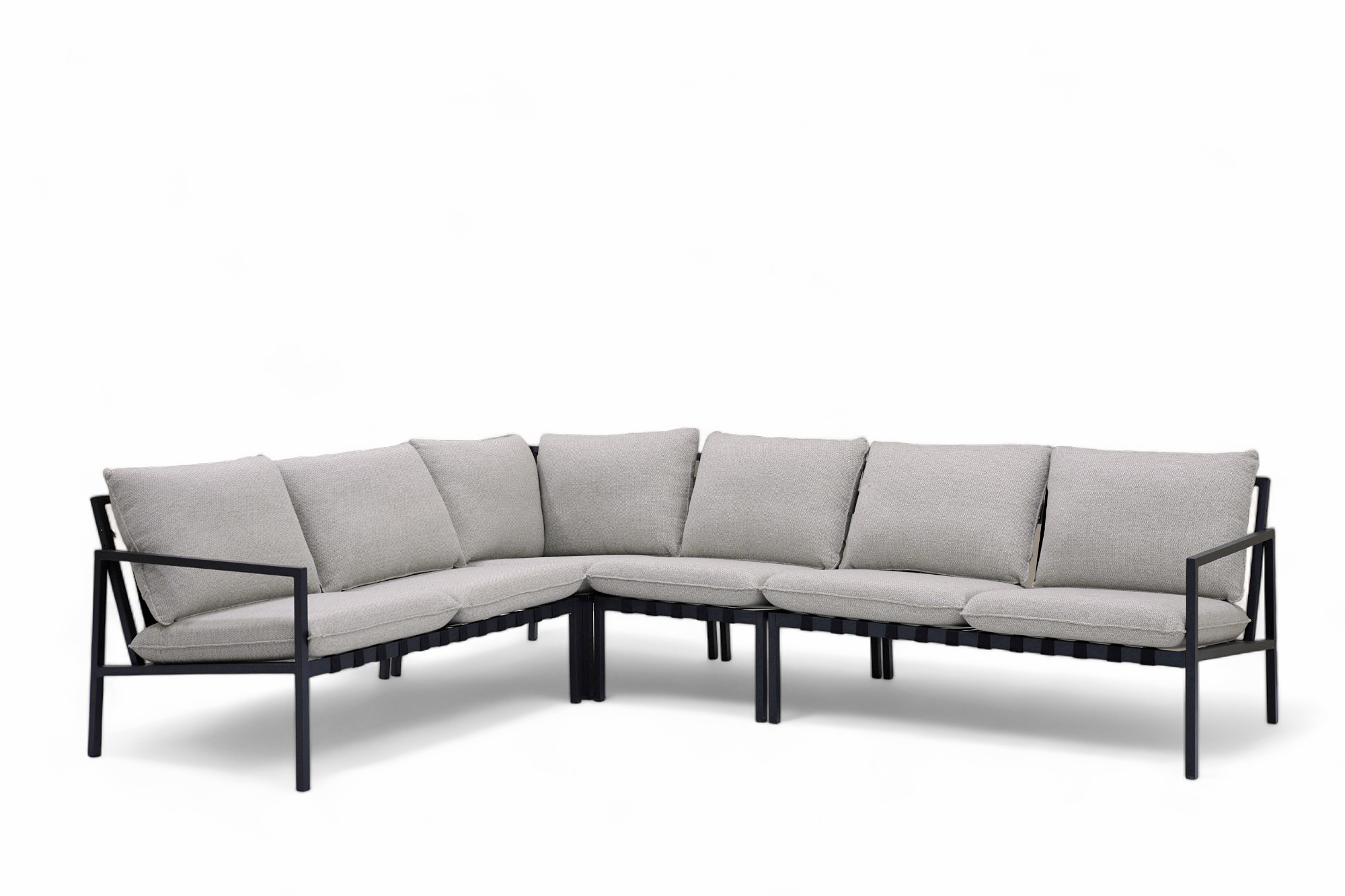 Amsterdam 2seter sofa med venstre armlene Koks aluminium Beige Sunfab pute