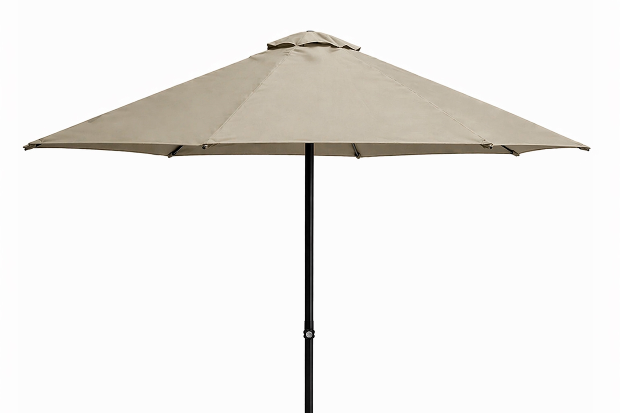 Hageparasoll D270cm olivenbeige duk koks stålramme høydejusterbar