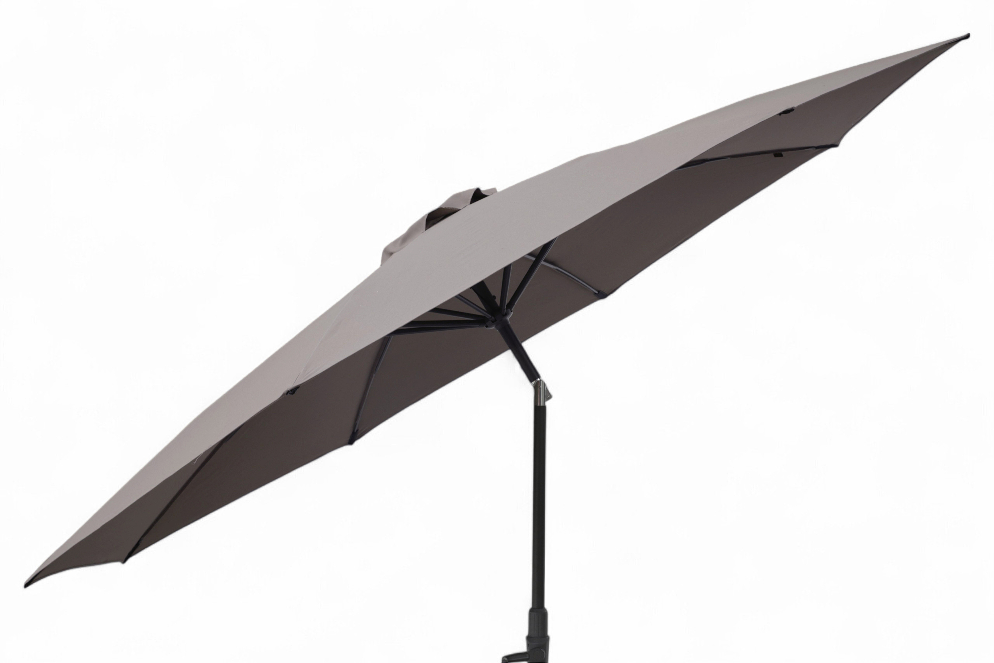 Curve Airflow hageparasoll med tilt D300cm Glassfiber ribs Mørk Taupe duk Koks ramme