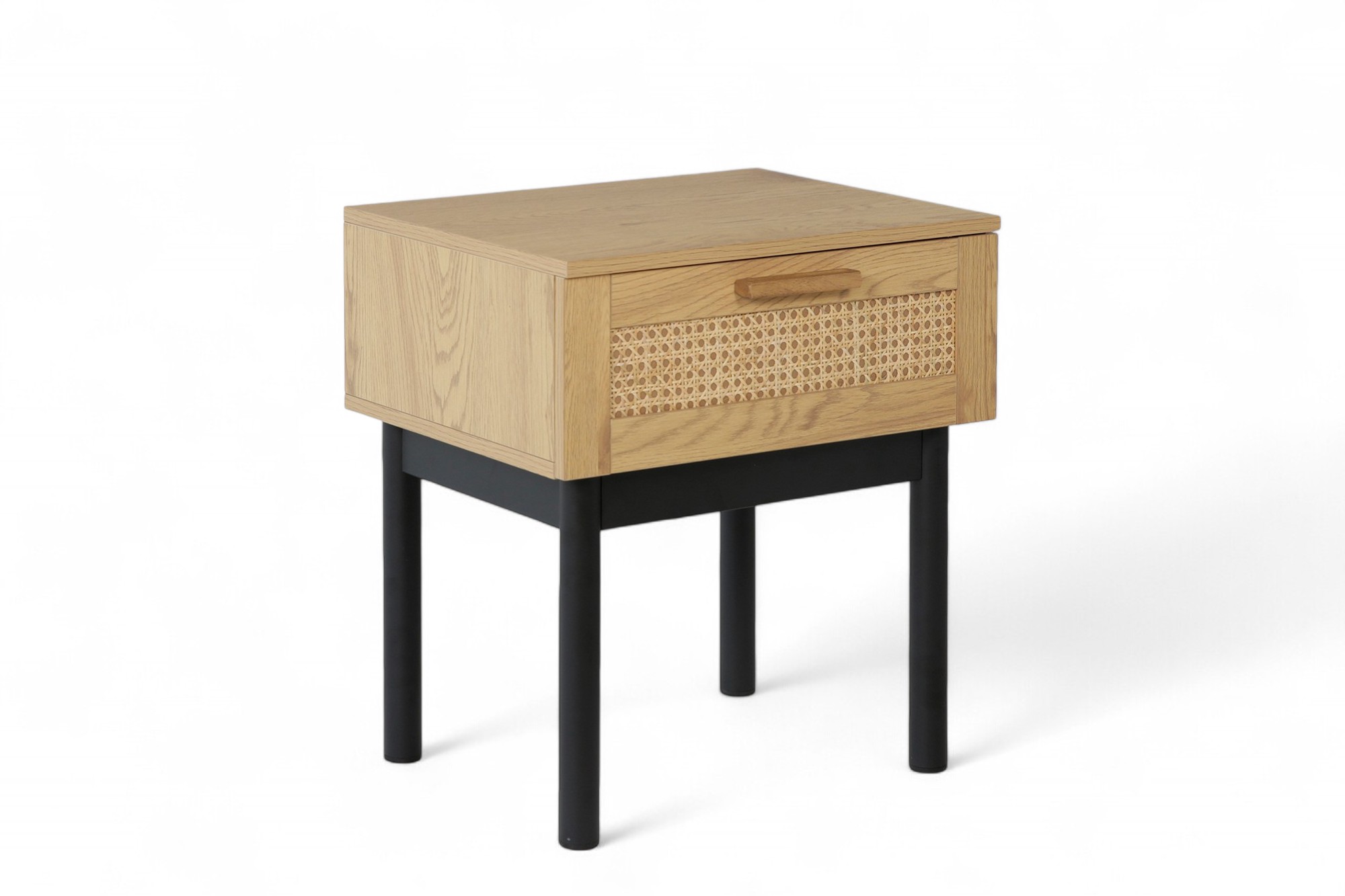 Mina sidebord 50x40x55 Natur Melamine, Sorte metall bein