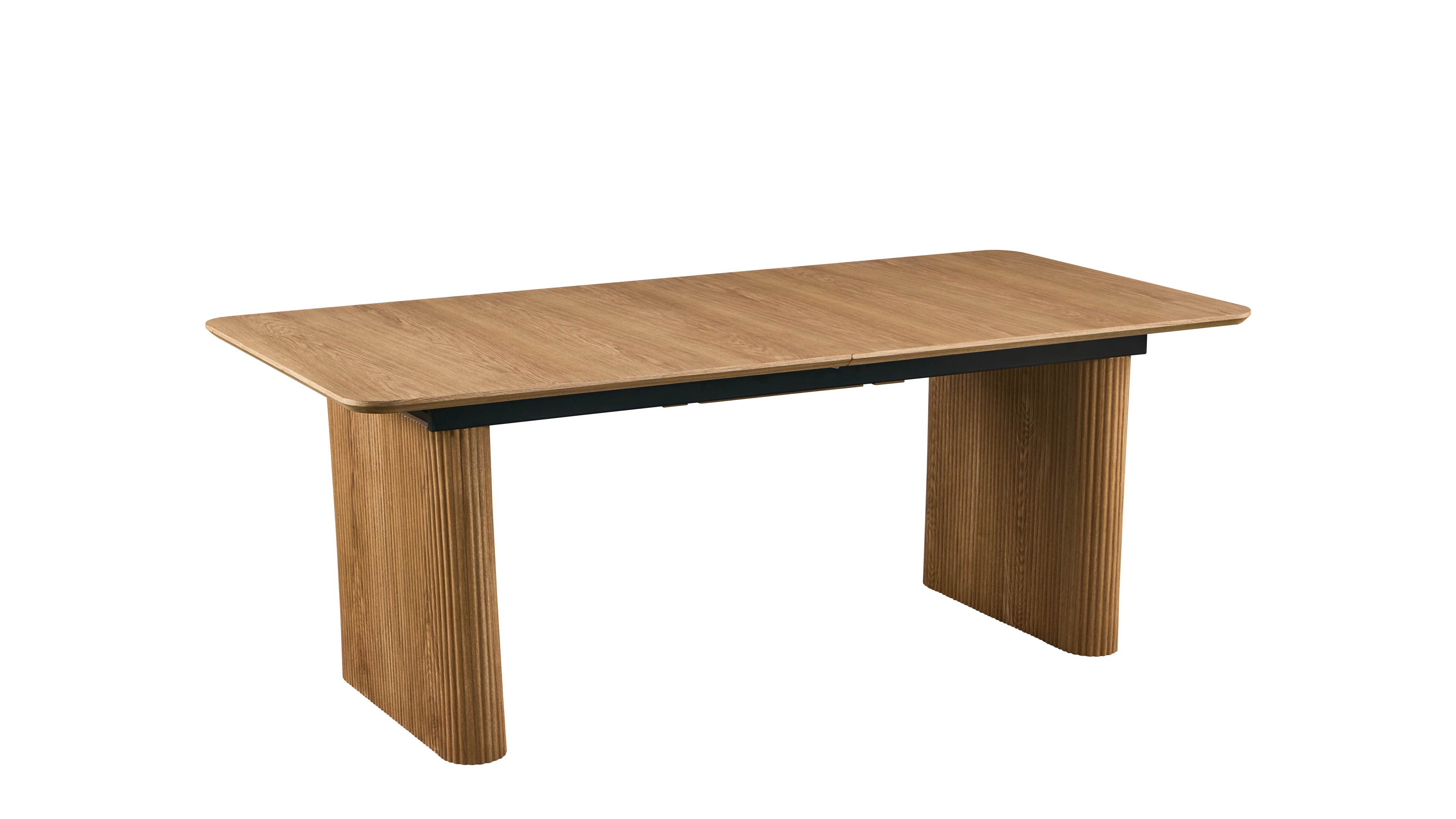Birk spisegruppe 160-205cm natur med Vera spisestoler grå