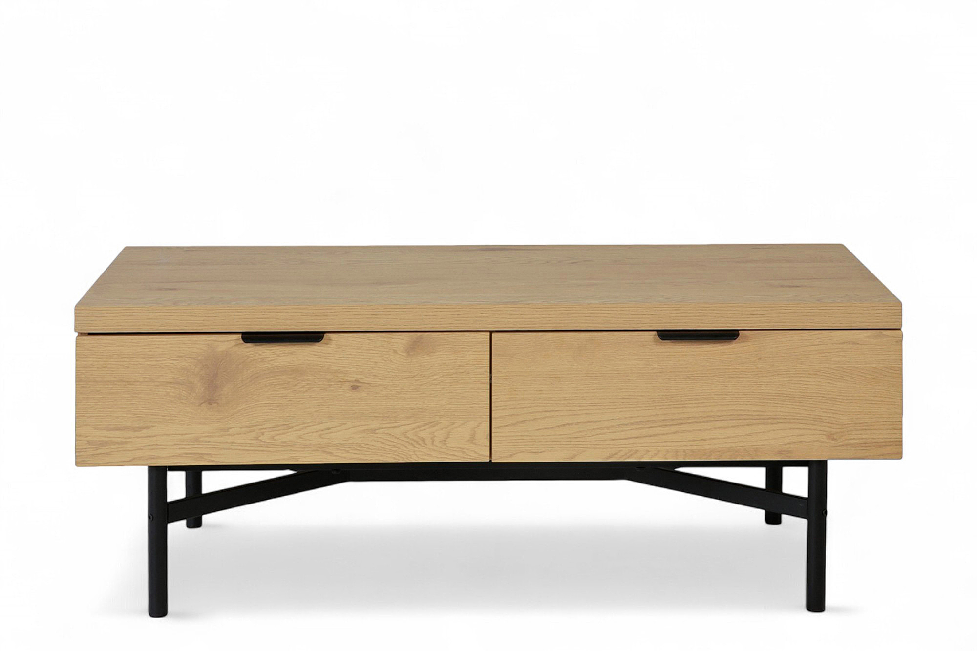 Melania sofabord 120x60x47 Natur Melamine, Sorte metall bein