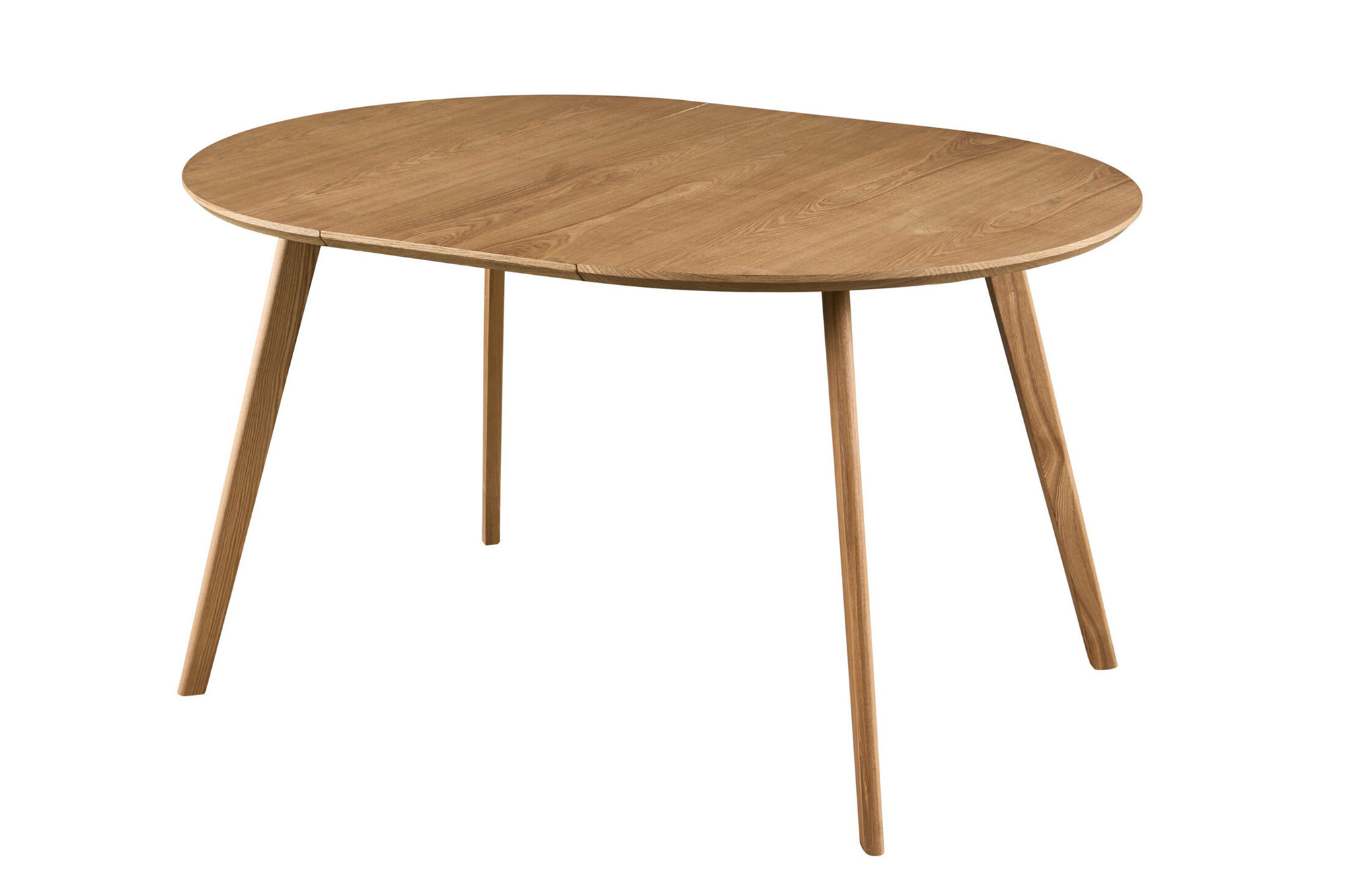 Linnea rund spisegruppe D100-180 natur med Lykke spisestoler i beige