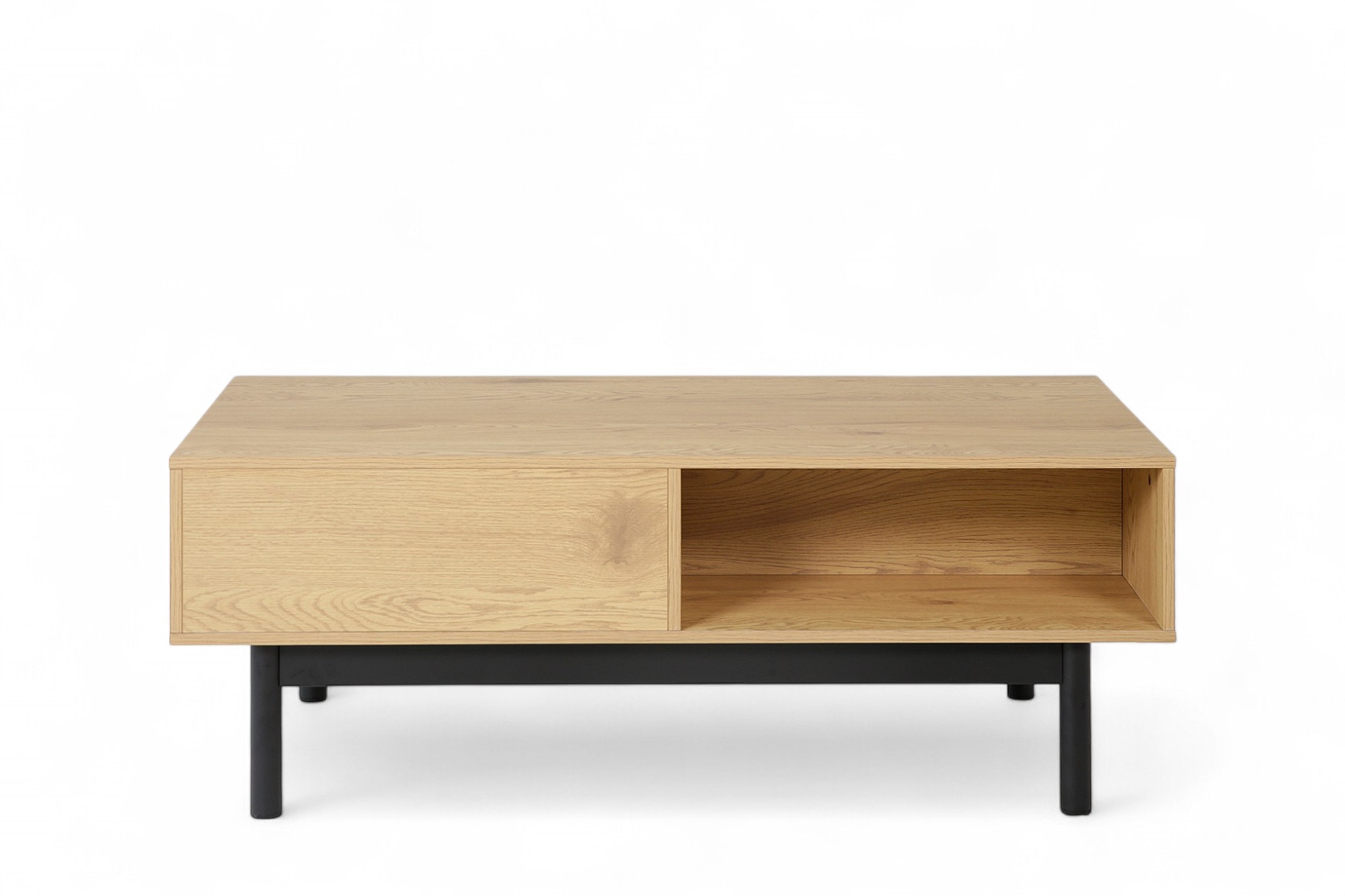 Mina sofabord 120x60x45 Natur Melamine, Sorte metall bein