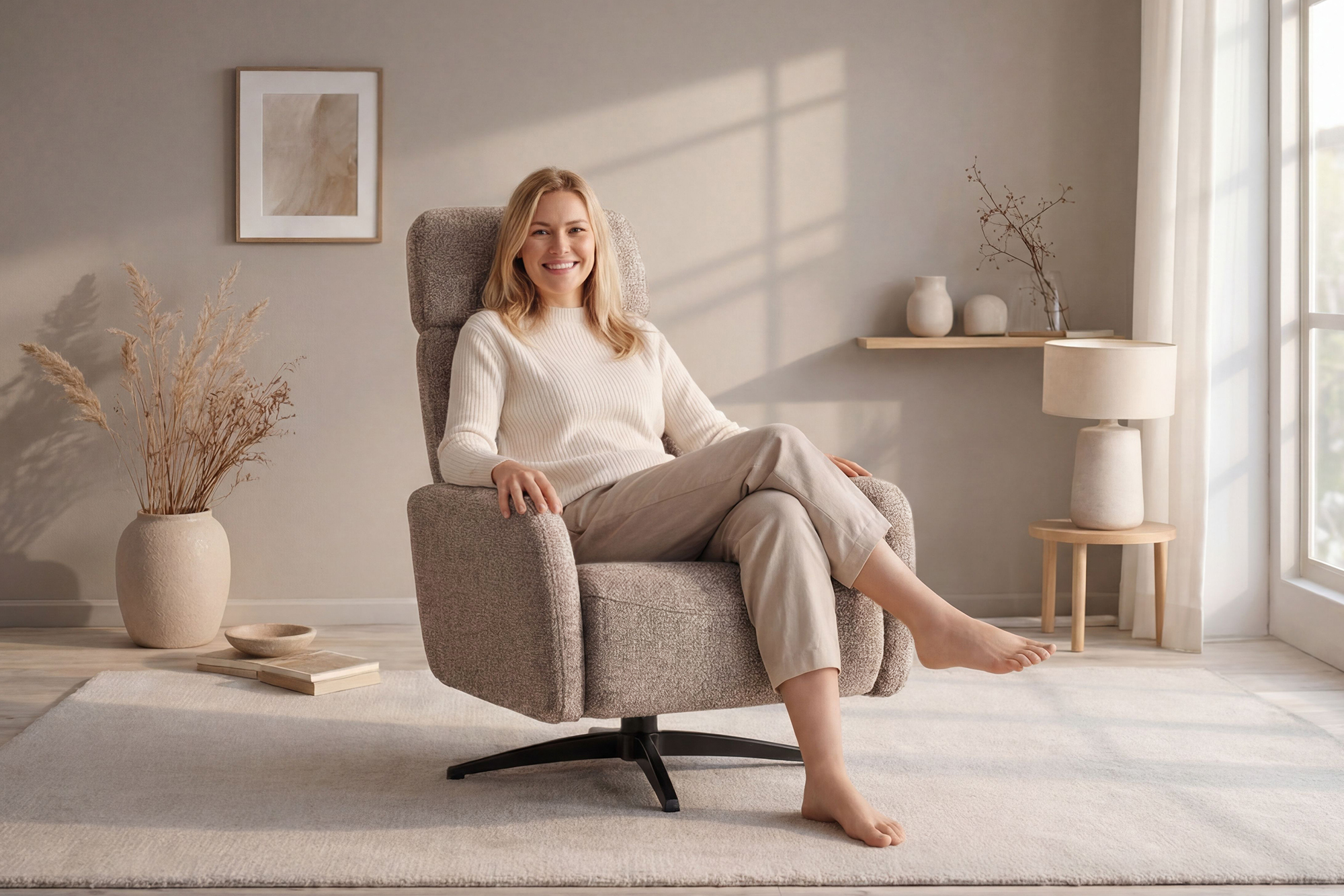 Embla Recliner med Push Tilbake Brun