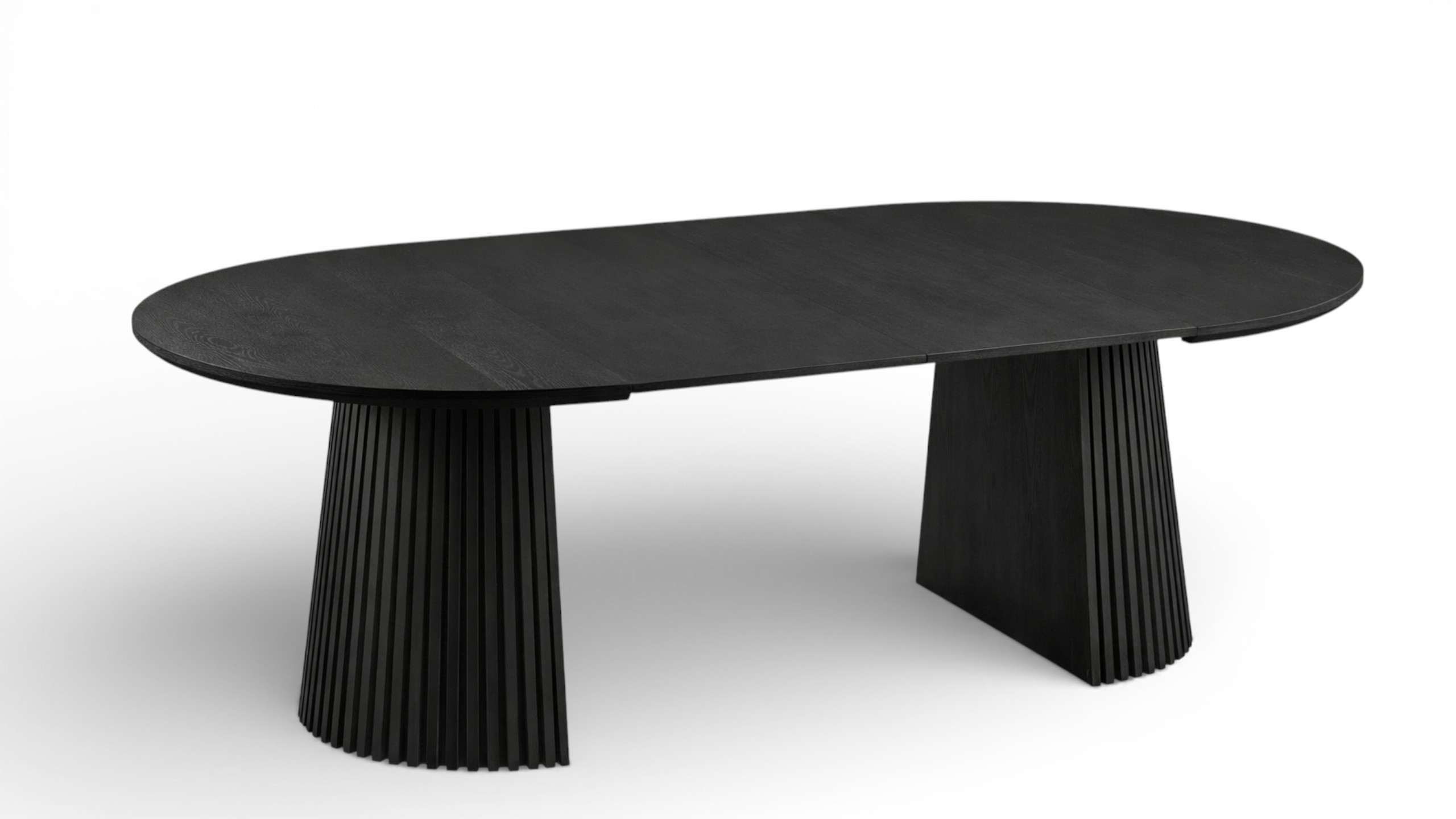 Olivia Rundt Uttrekk Spisebord Dia135-400 x H75cm Sort