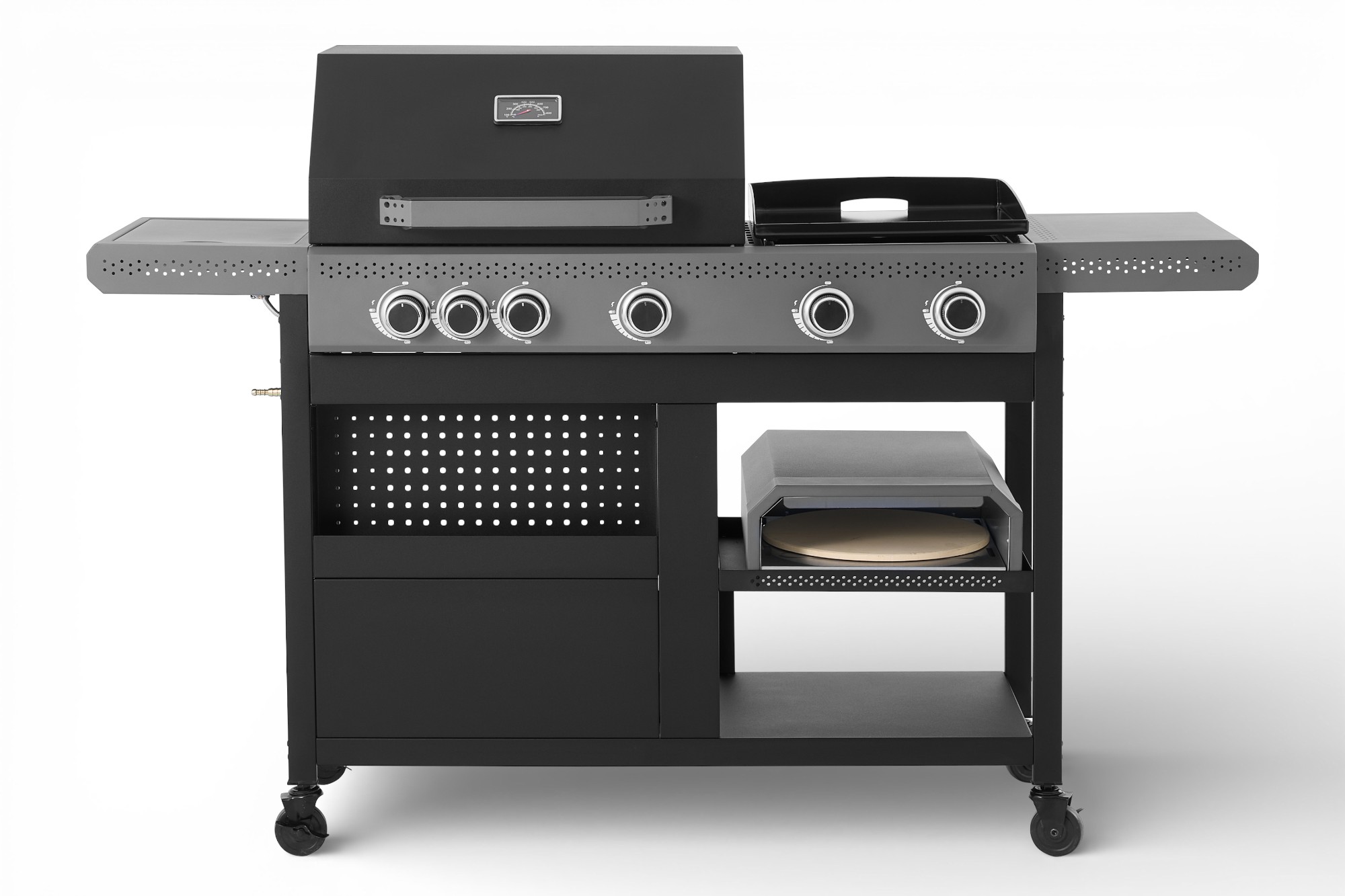 Tender Duo Gassgrill med pizzafunksjon og sidebrenner