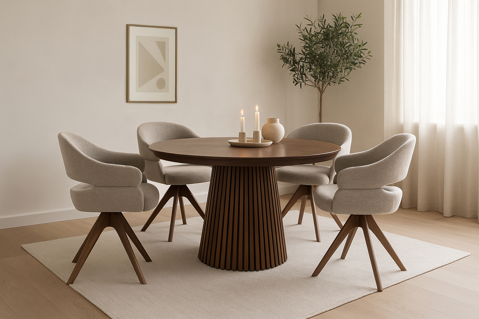 Vera Spisestol Beige Med Røkt Bein