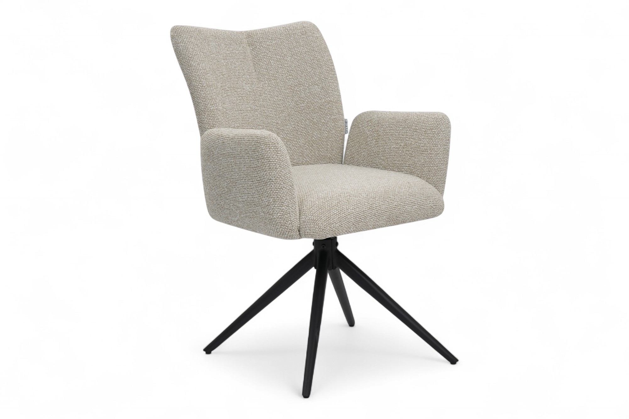 Olivia spisegruppe D135-400 sort med 4 Ida spisestoler beige