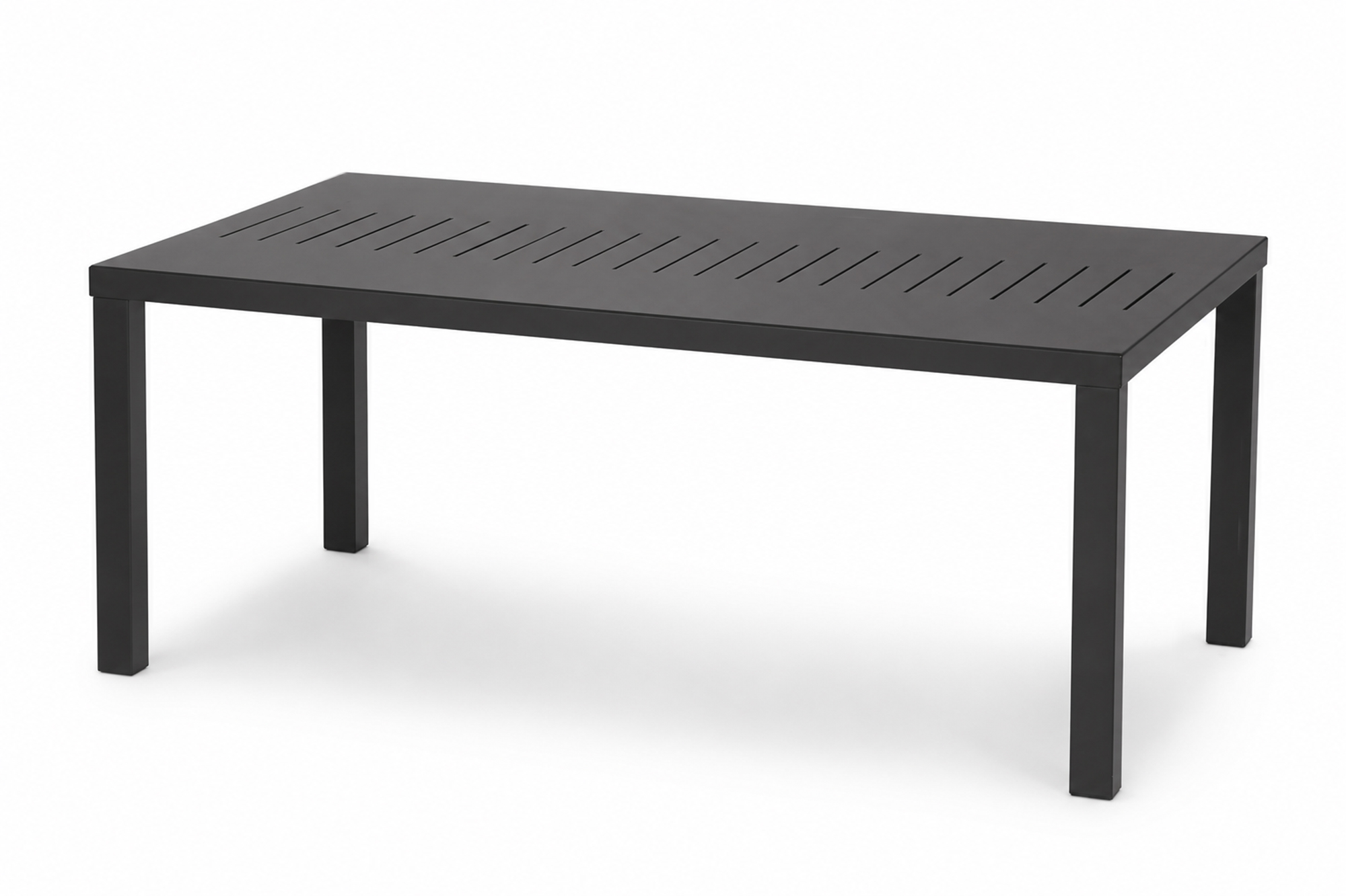 Vendela Spisebord 200x90cm Koksgrå med aluminium bordplate