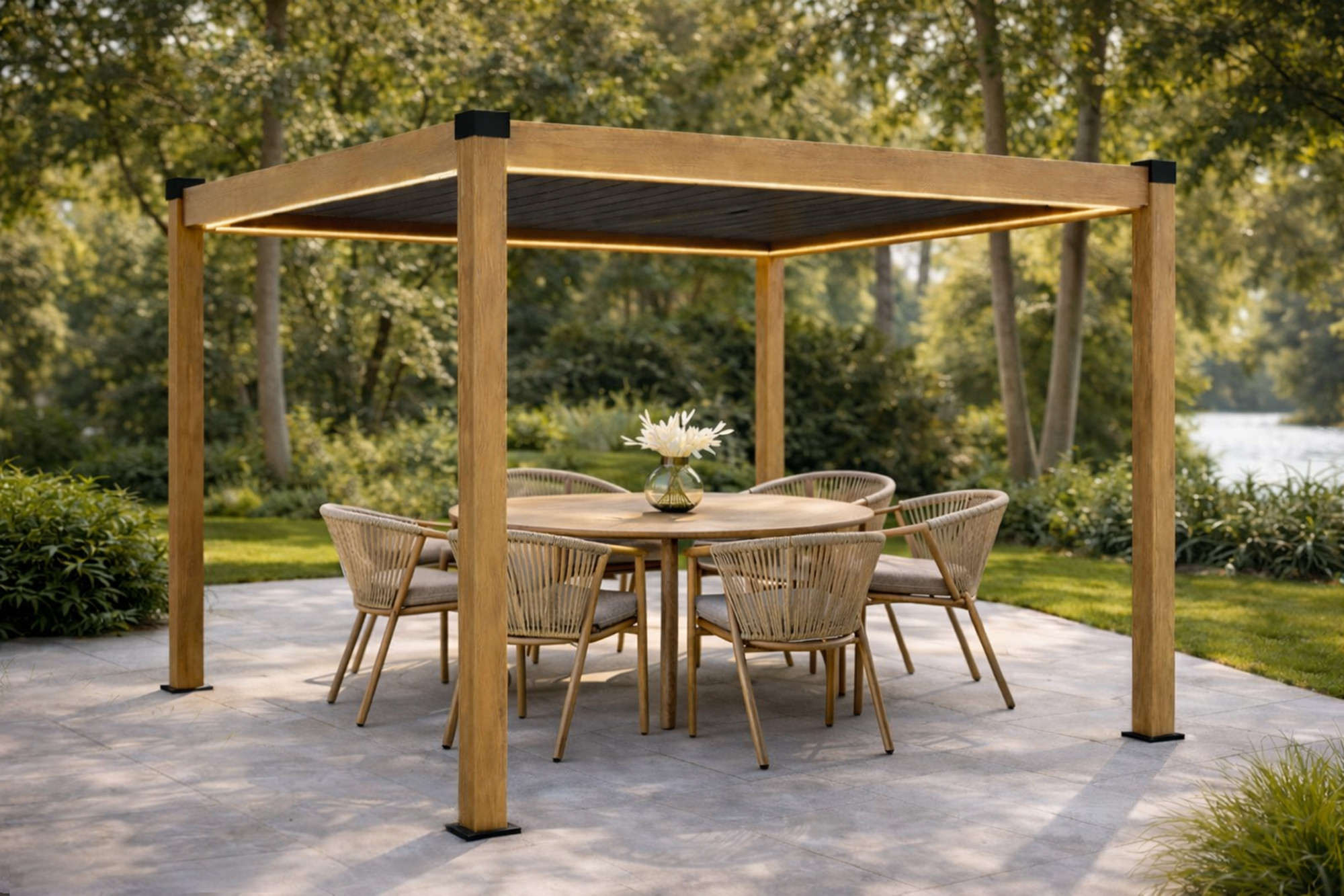Oakland Sicilia Pergola 3x3m med vegger