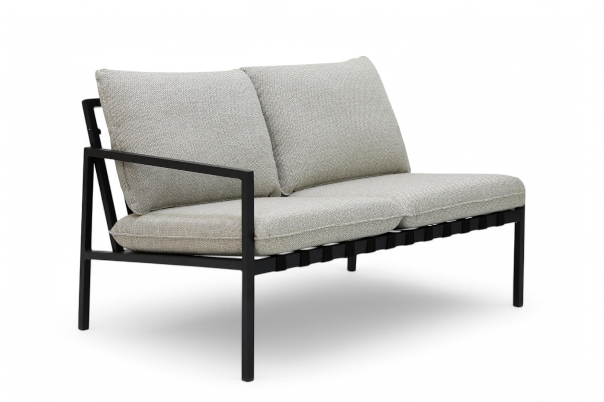Amsterdam 2seter sofa med venstre armlene Koks aluminium Beige Sunfab pute