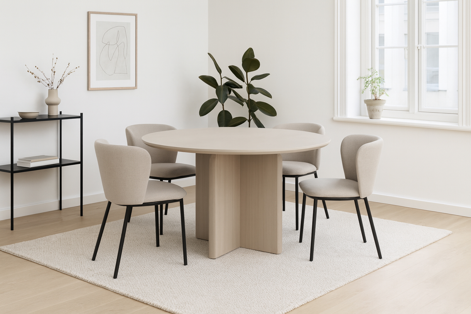 Reidar Spisebord D120x75 Naturgrå