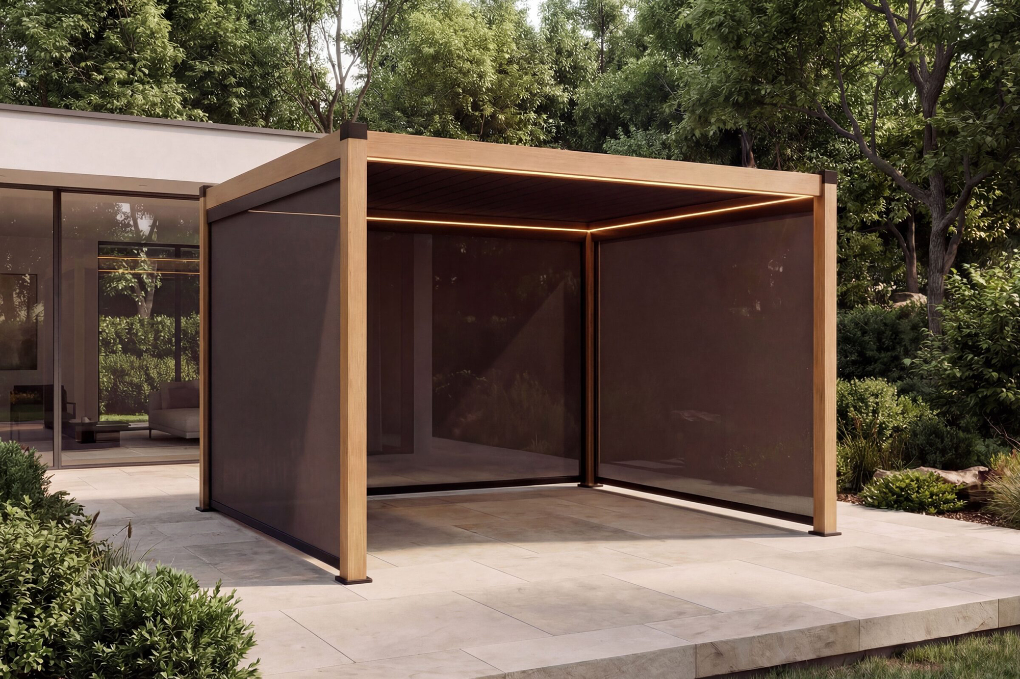 Oakland Sicilia Pergola 3x3m med vegger