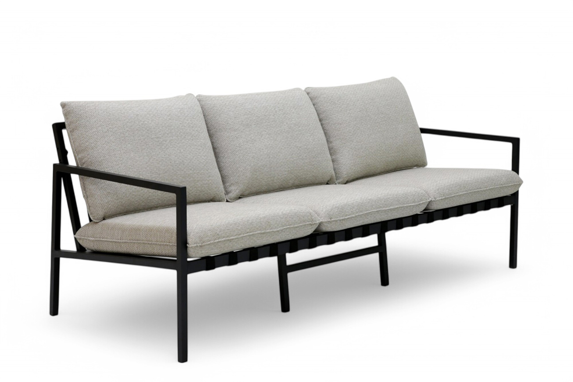 Amsterdam Hagegruppe 3+1+1 koks Alu med beige sunfab puter