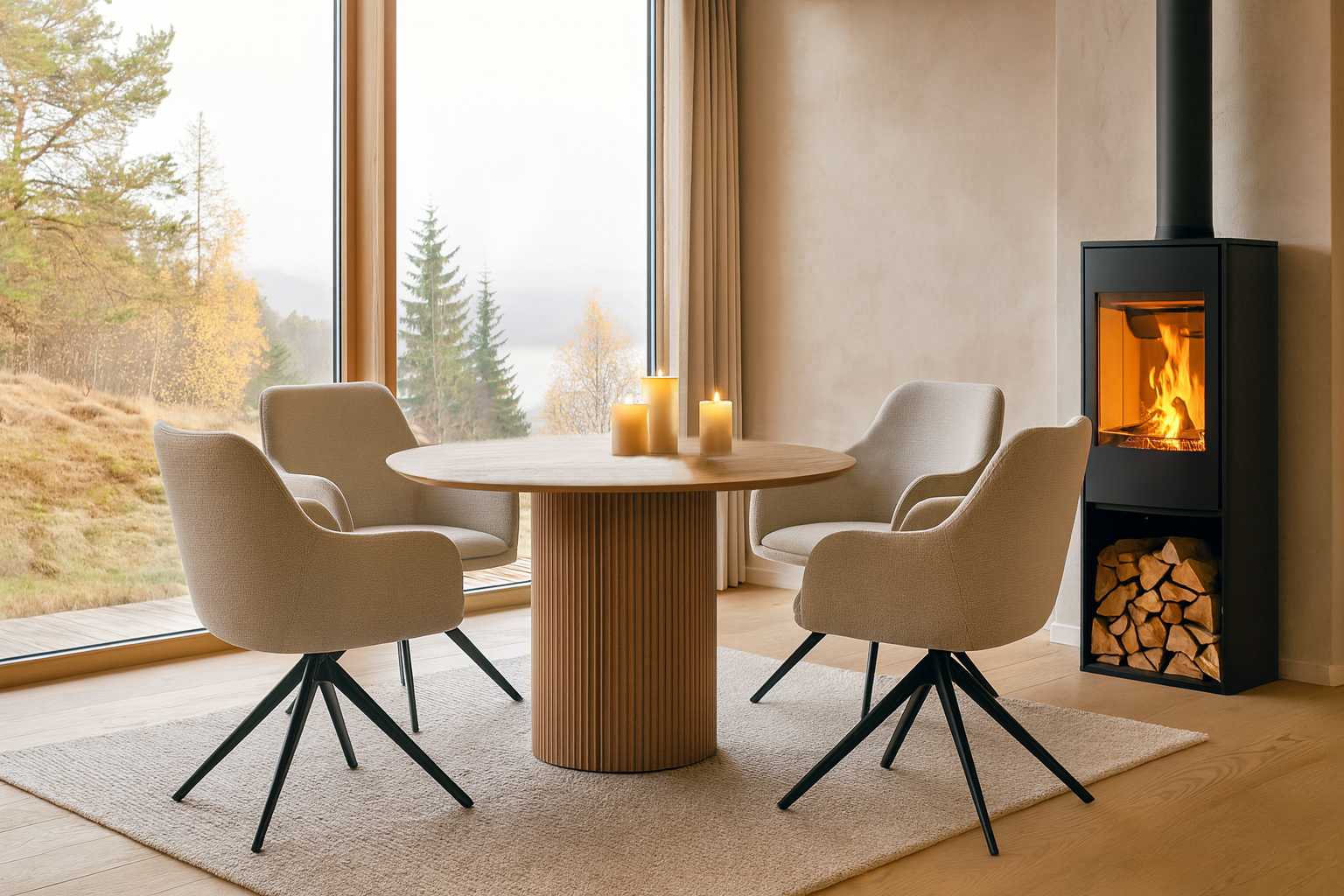 Nora Spisestol Beige