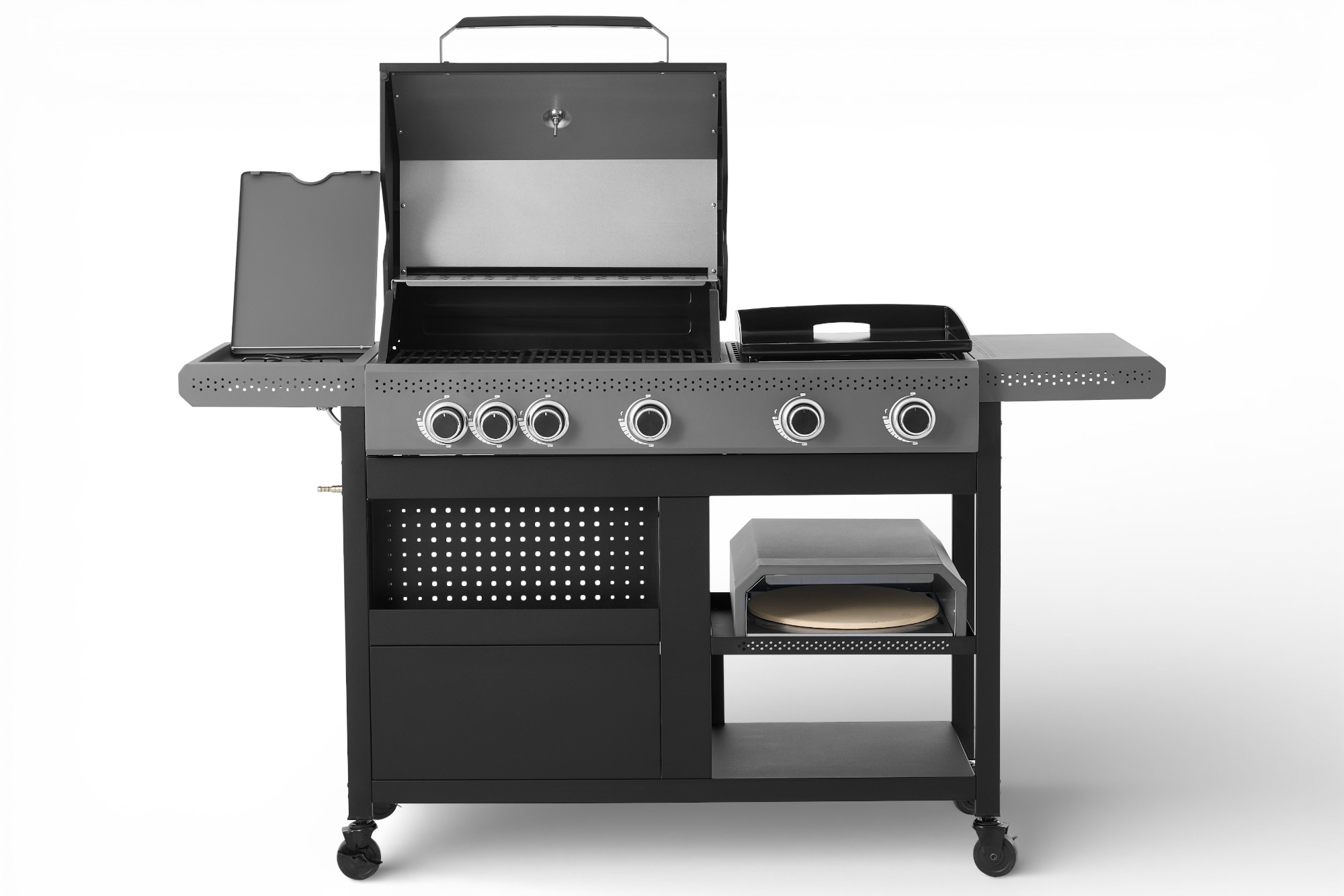 Tender Duo Gassgrill med pizzafunksjon og sidebrenner