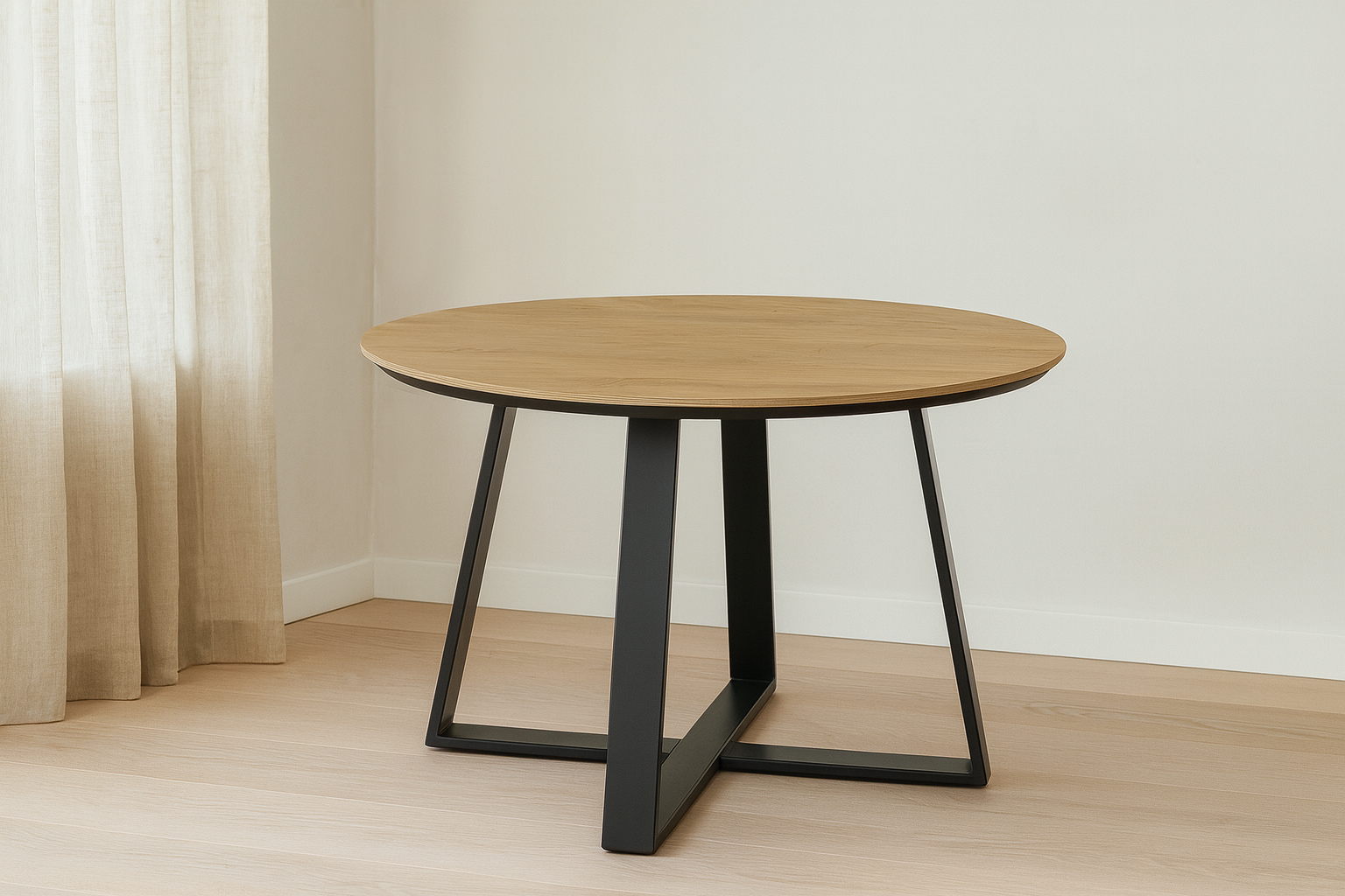 Melania spisegruppe D120 natur med Lovisa spisestoler beige