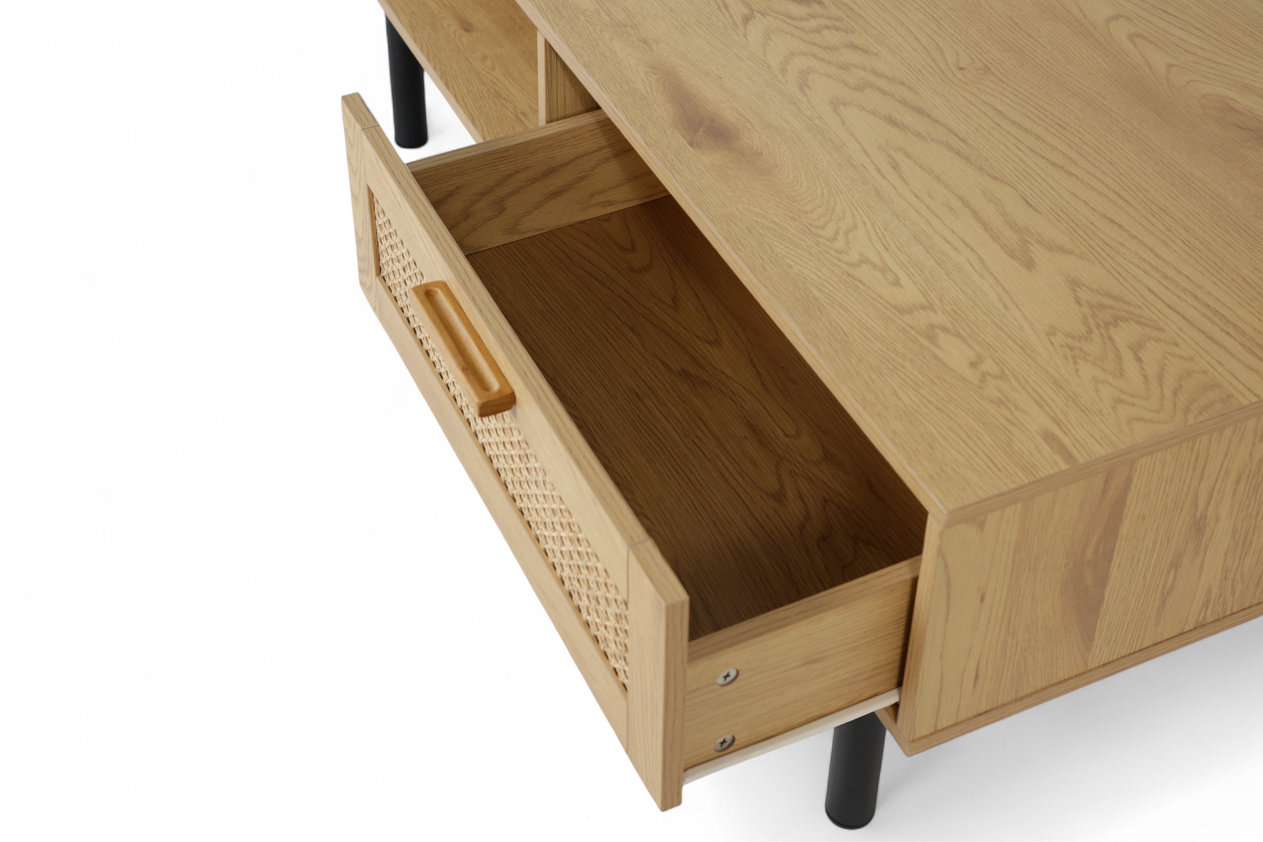 Mina sofabord 120x60x45 Natur Melamine, Sorte metall bein