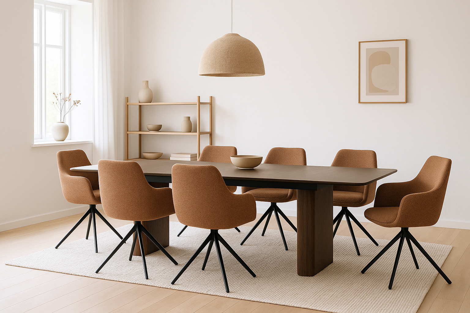 Birk Uttrekk Spisebord 160-205 x 90 x H76cm Røkt