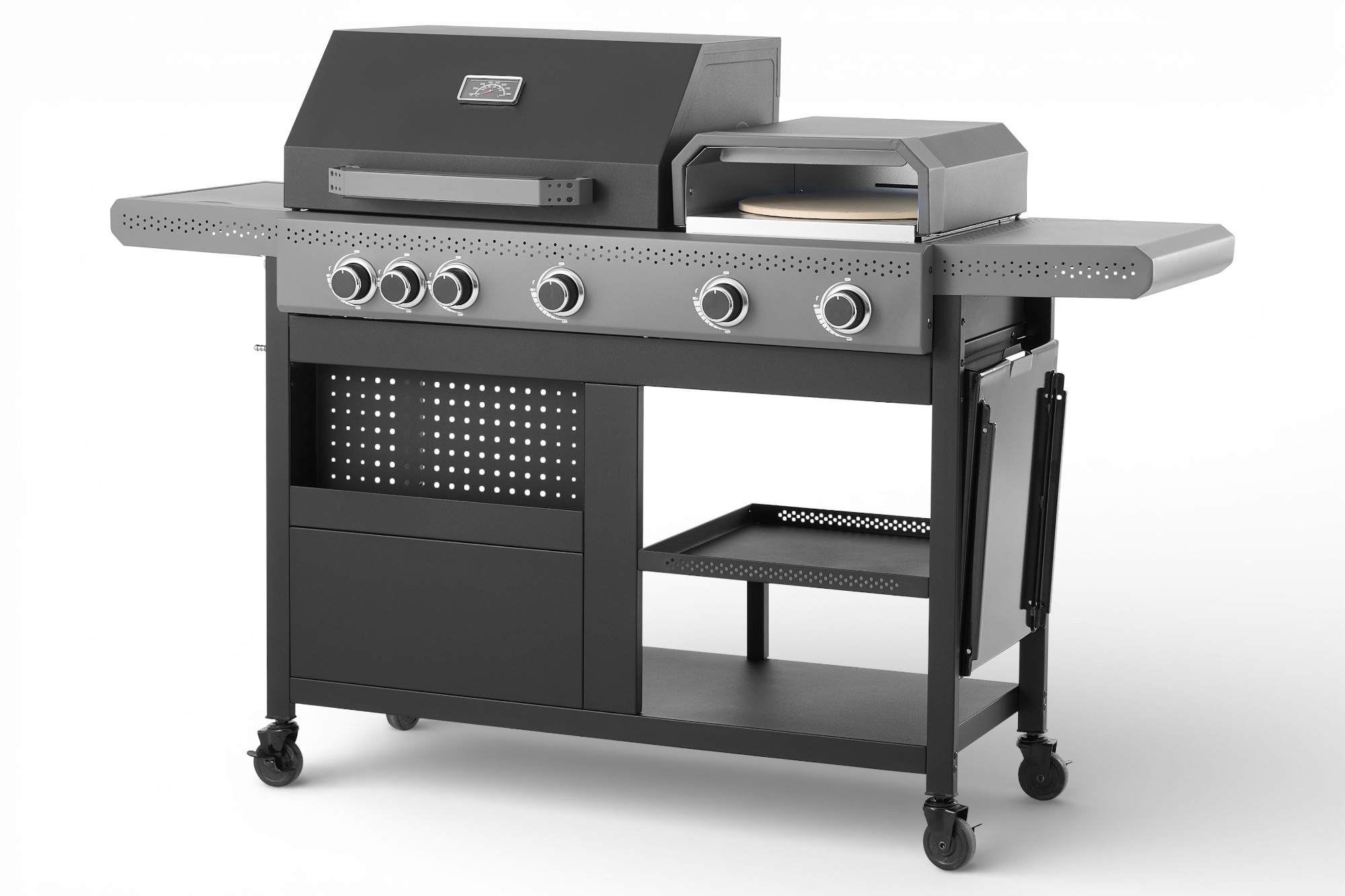 Tender Duo Gassgrill med pizzafunksjon og sidebrenner