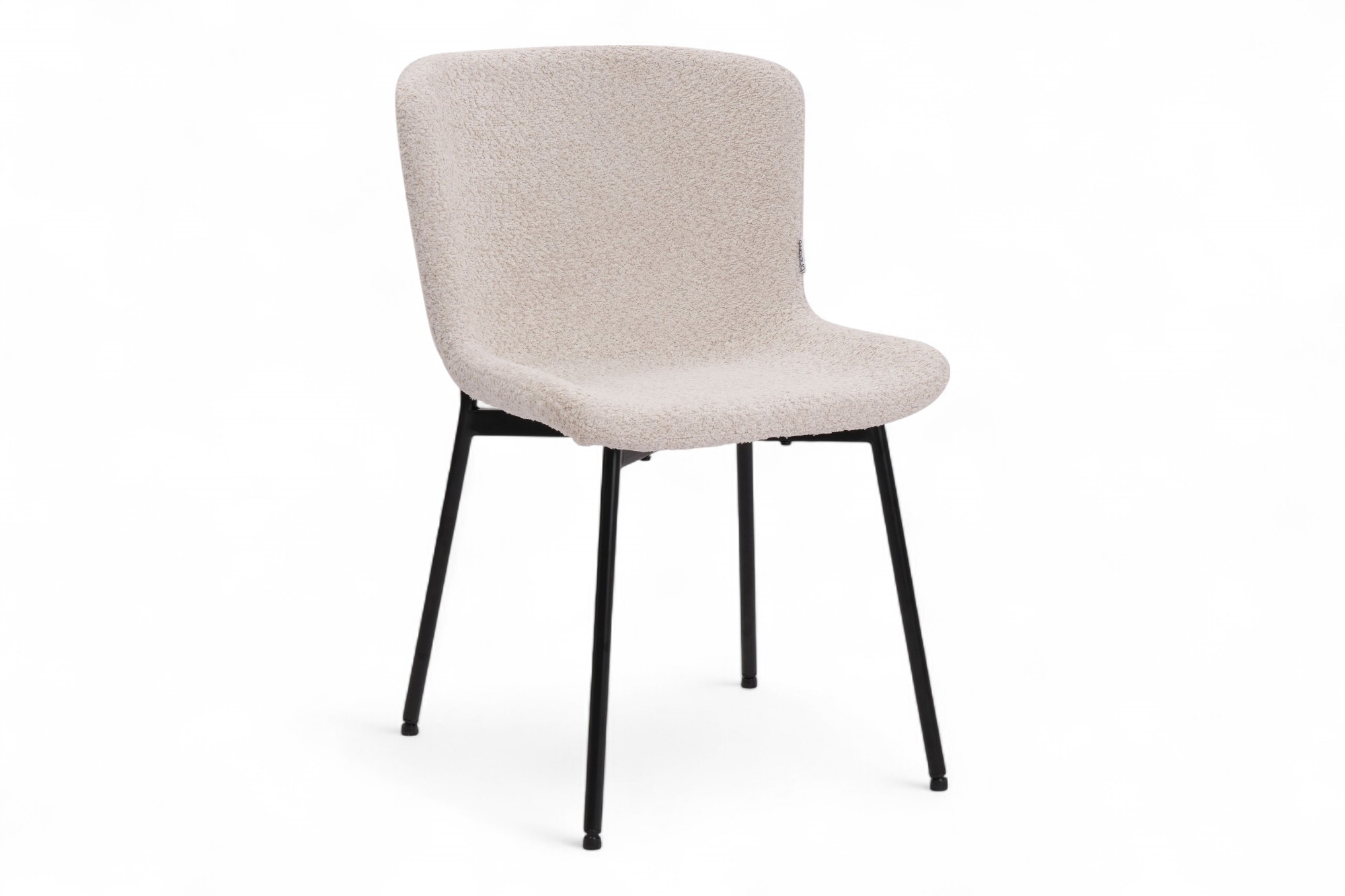 Linnea rund spisegruppe D100-180 sort med Selma spisestoler beige