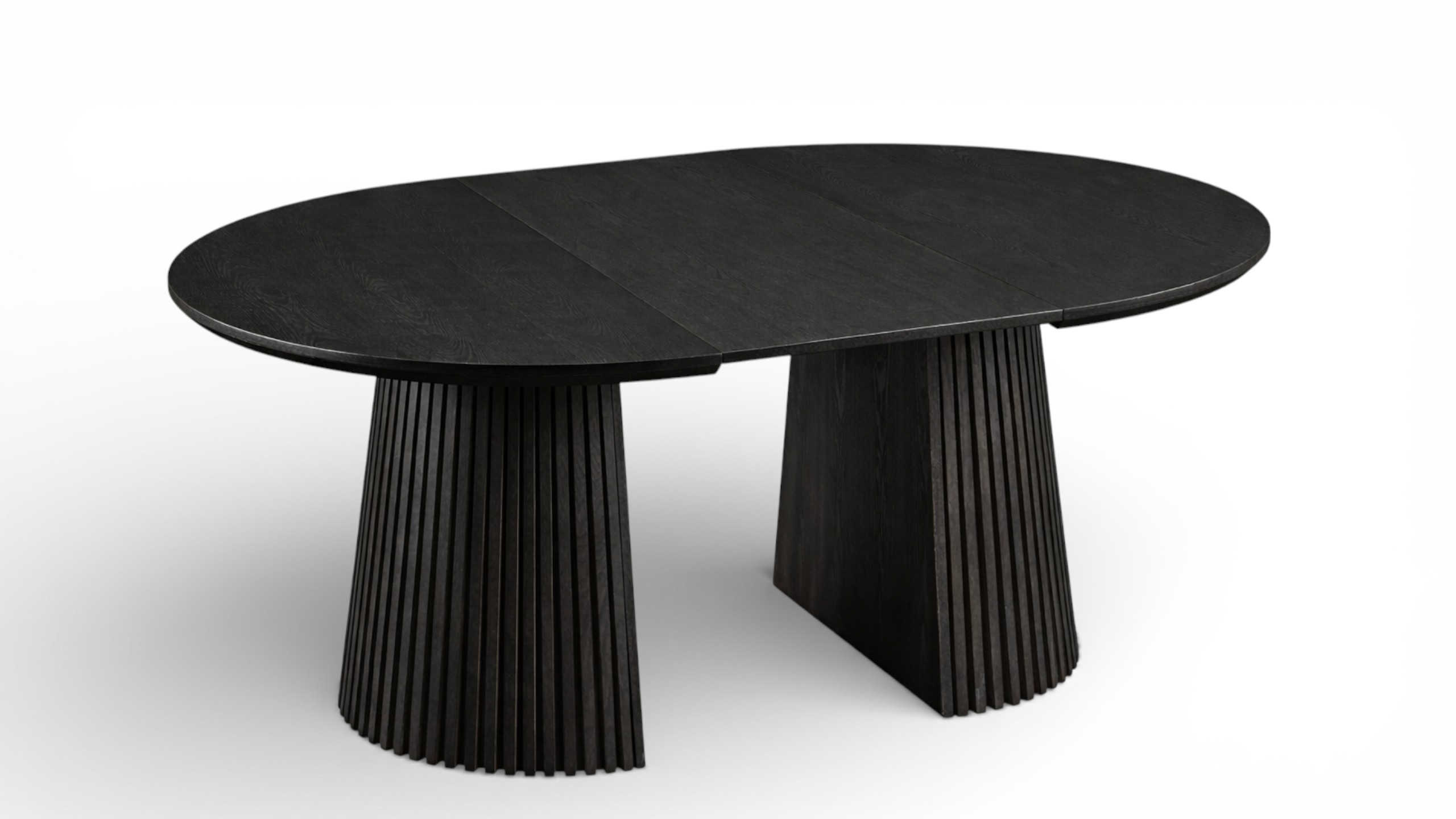 Olivia Rundt Uttrekk Spisebord Dia135-400 x H75cm Sort