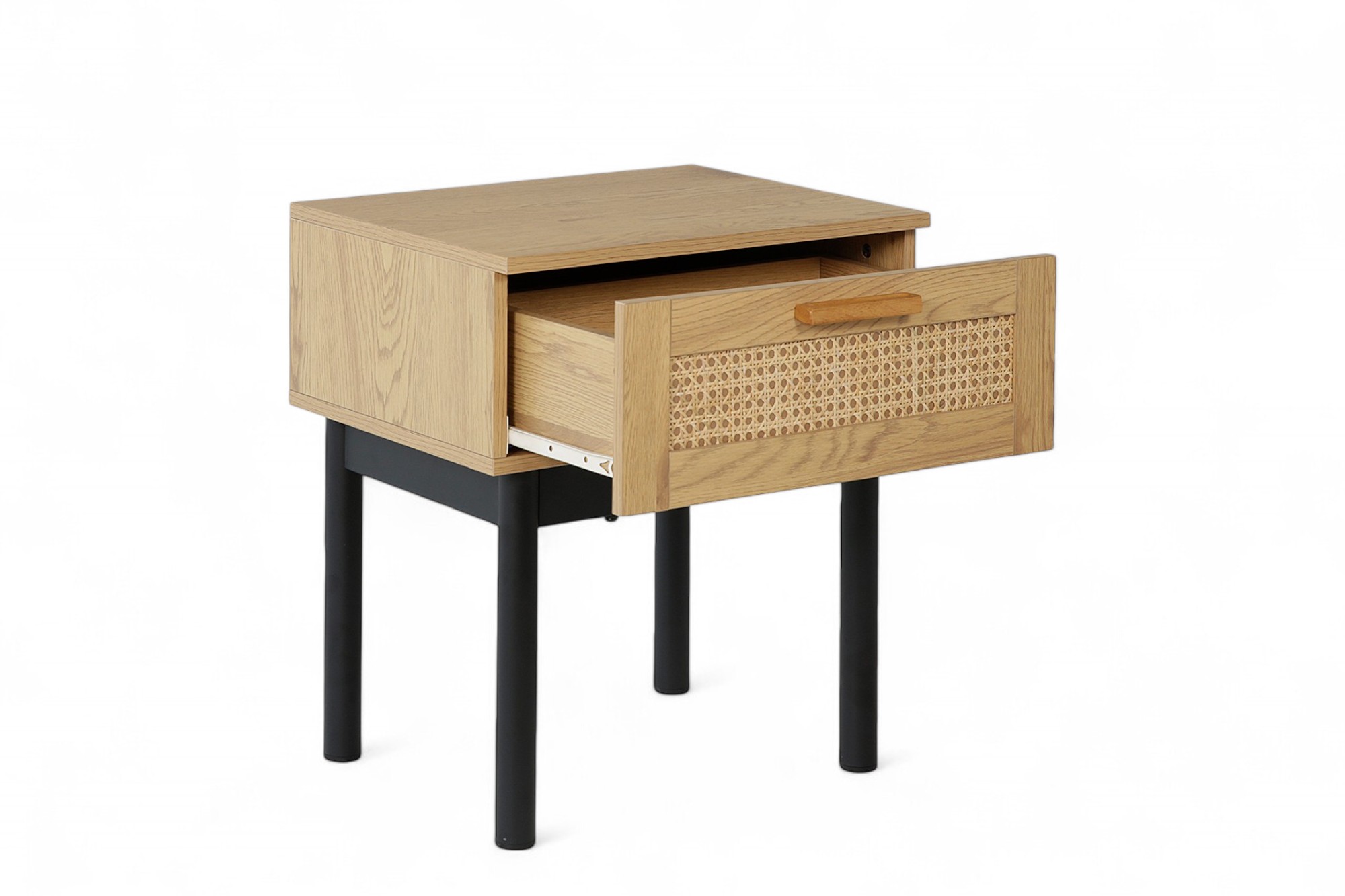 Mina sidebord 50x40x55 Natur Melamine, Sorte metall bein