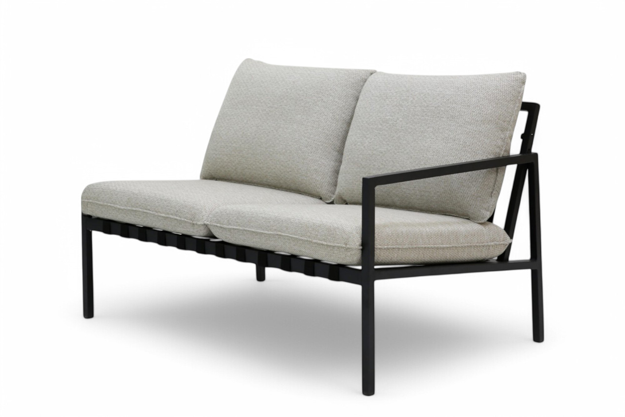 Amsterdam 2seter sofa Høyre armlene Koks aluminium Beige Sunfab pute