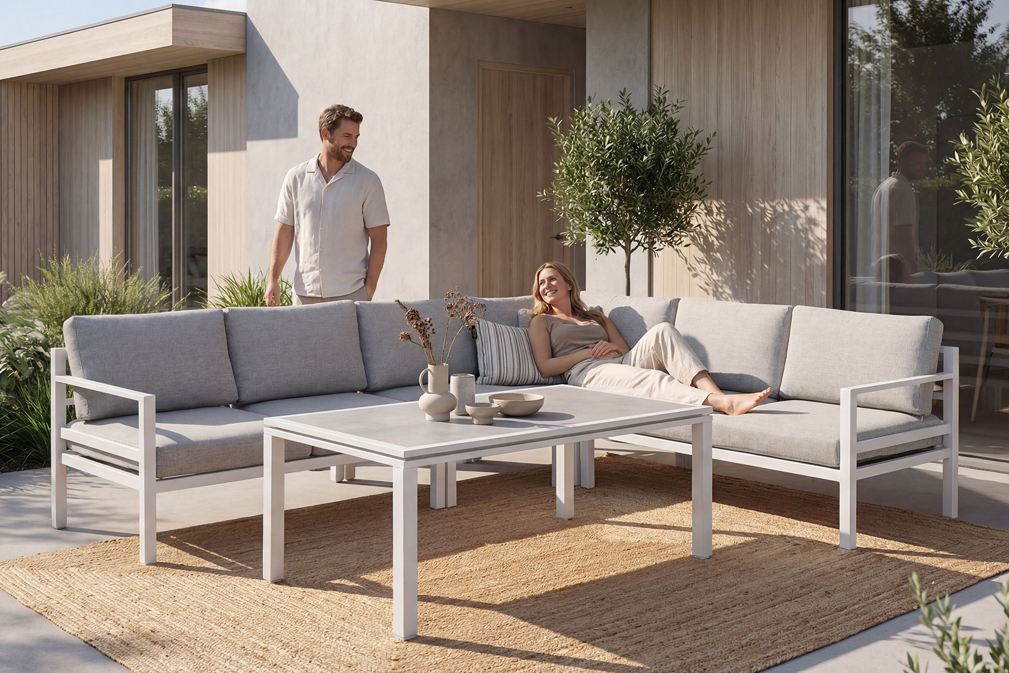 Adelaide Hjørnegruppe 3+2 med loungebord
