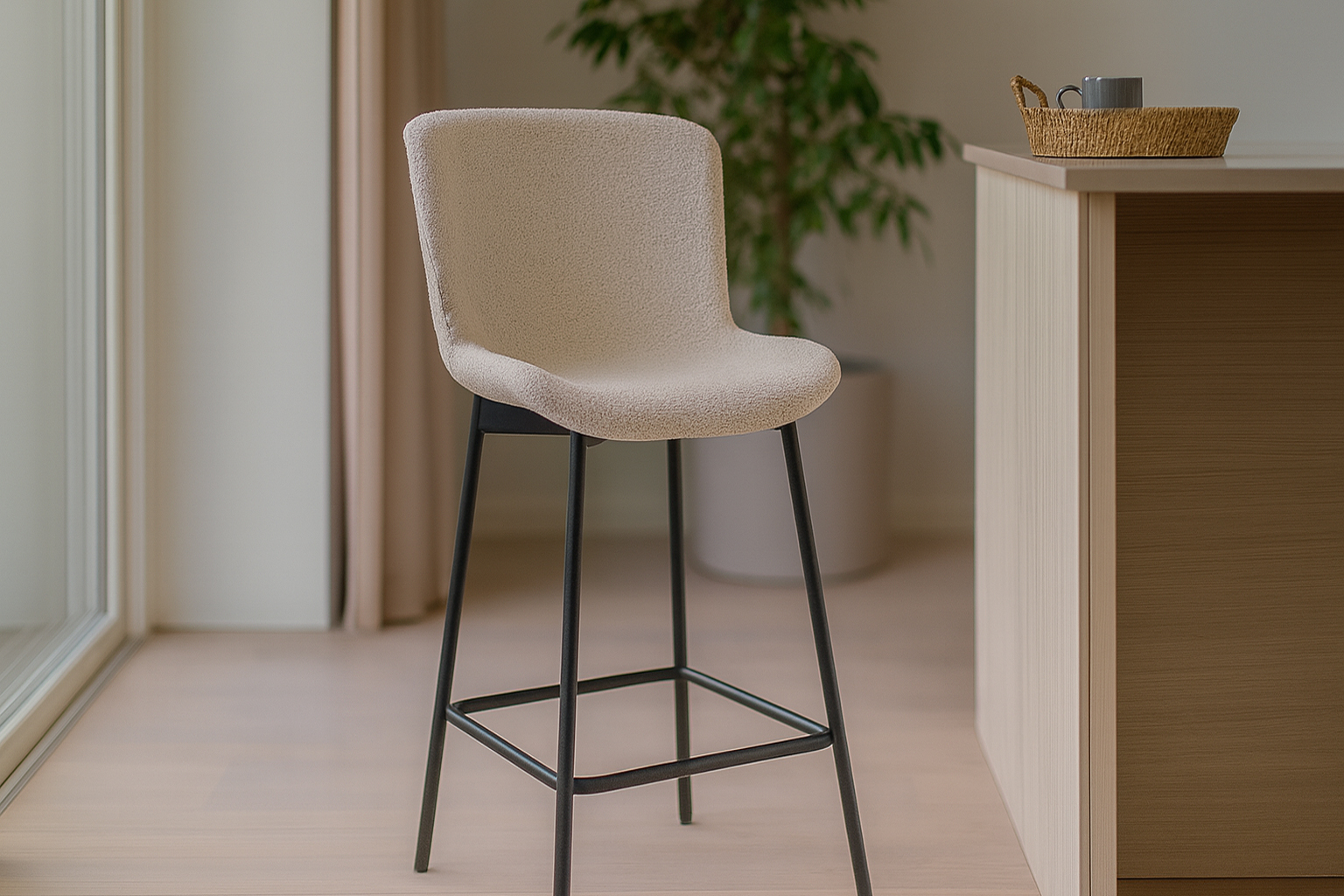 Selma Barstol SH65cm Boucle Beige