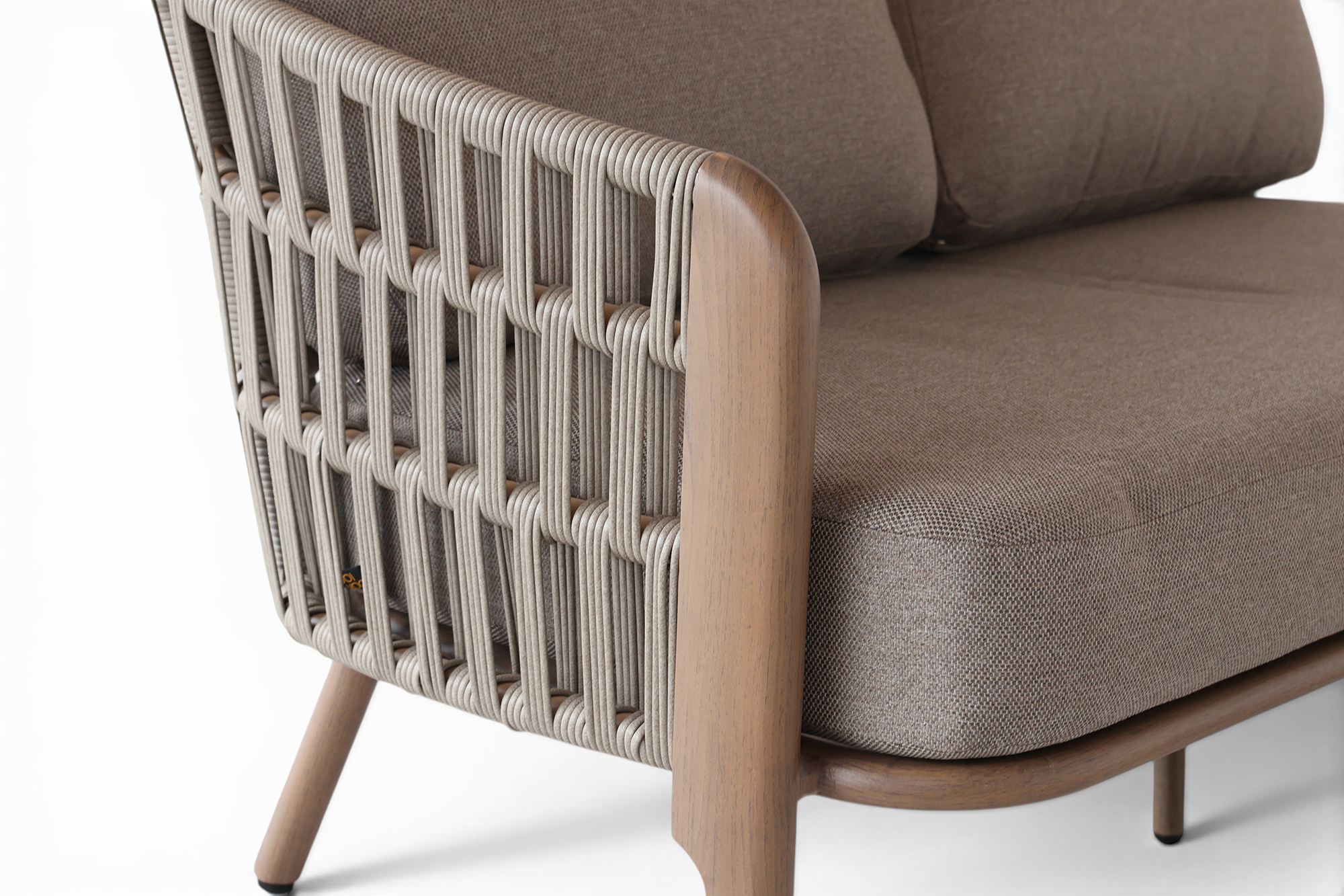 Signe hagegruppe med lounge bord røkt oakshield med natur brun puter miniatyr 5
