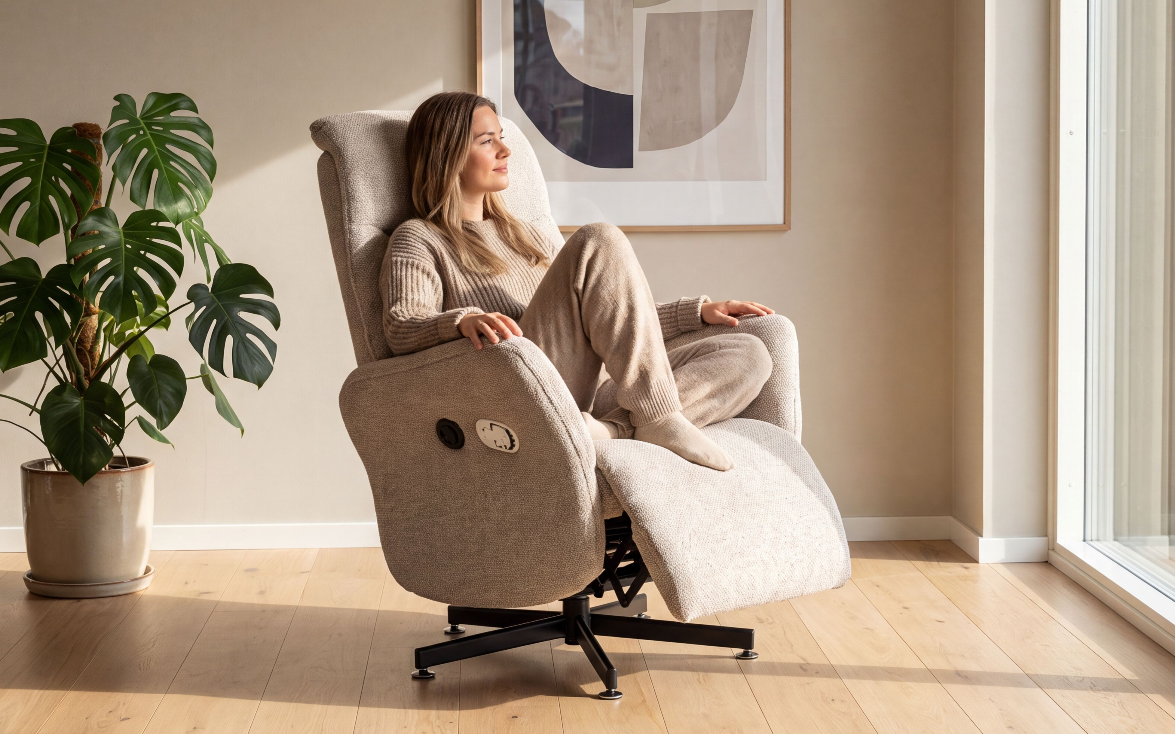 Aurora Elektrisk Recliner Beige