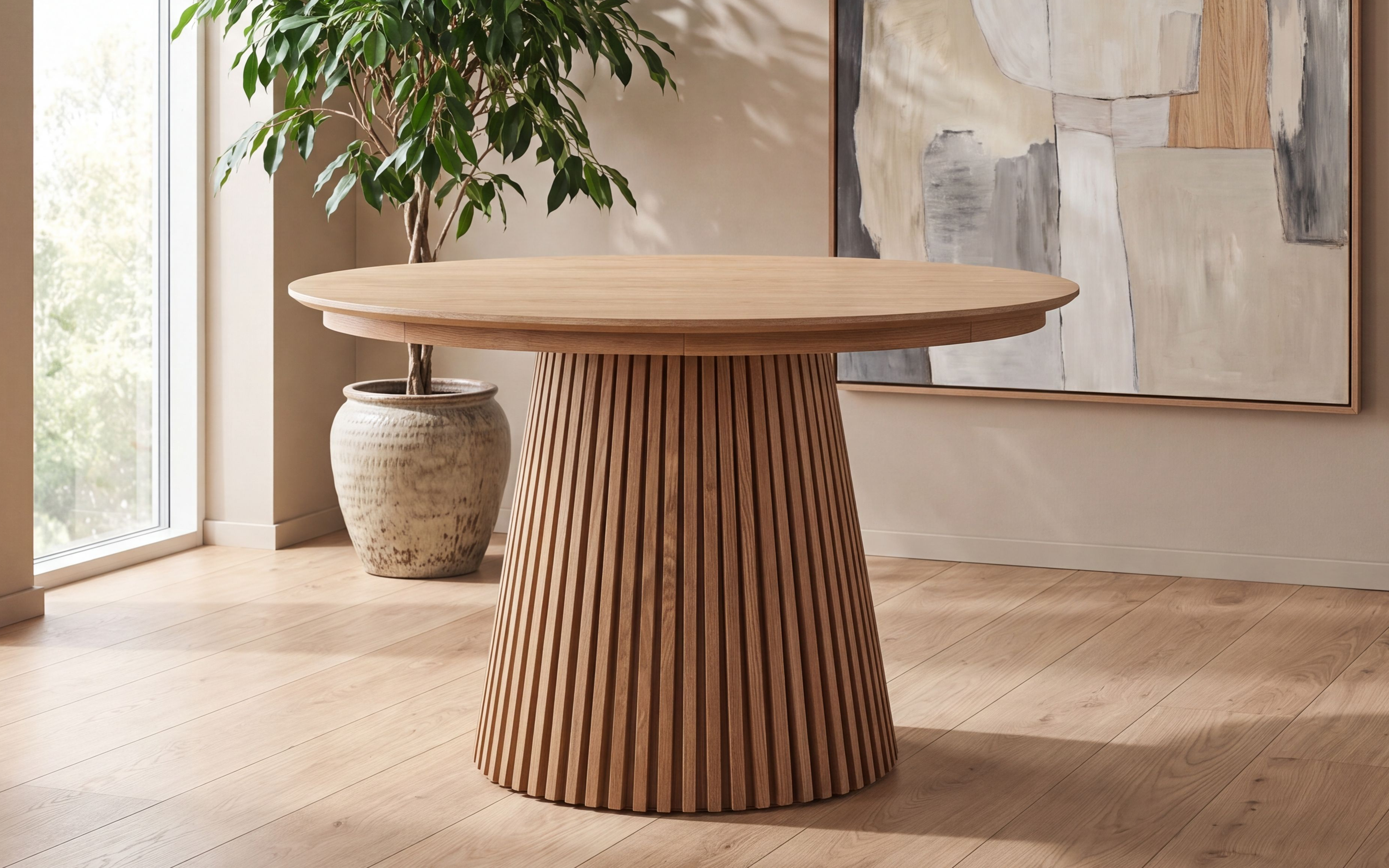 Olivia Rundt Uttrekk Spisebord Dia120-280 x H75cm Natur