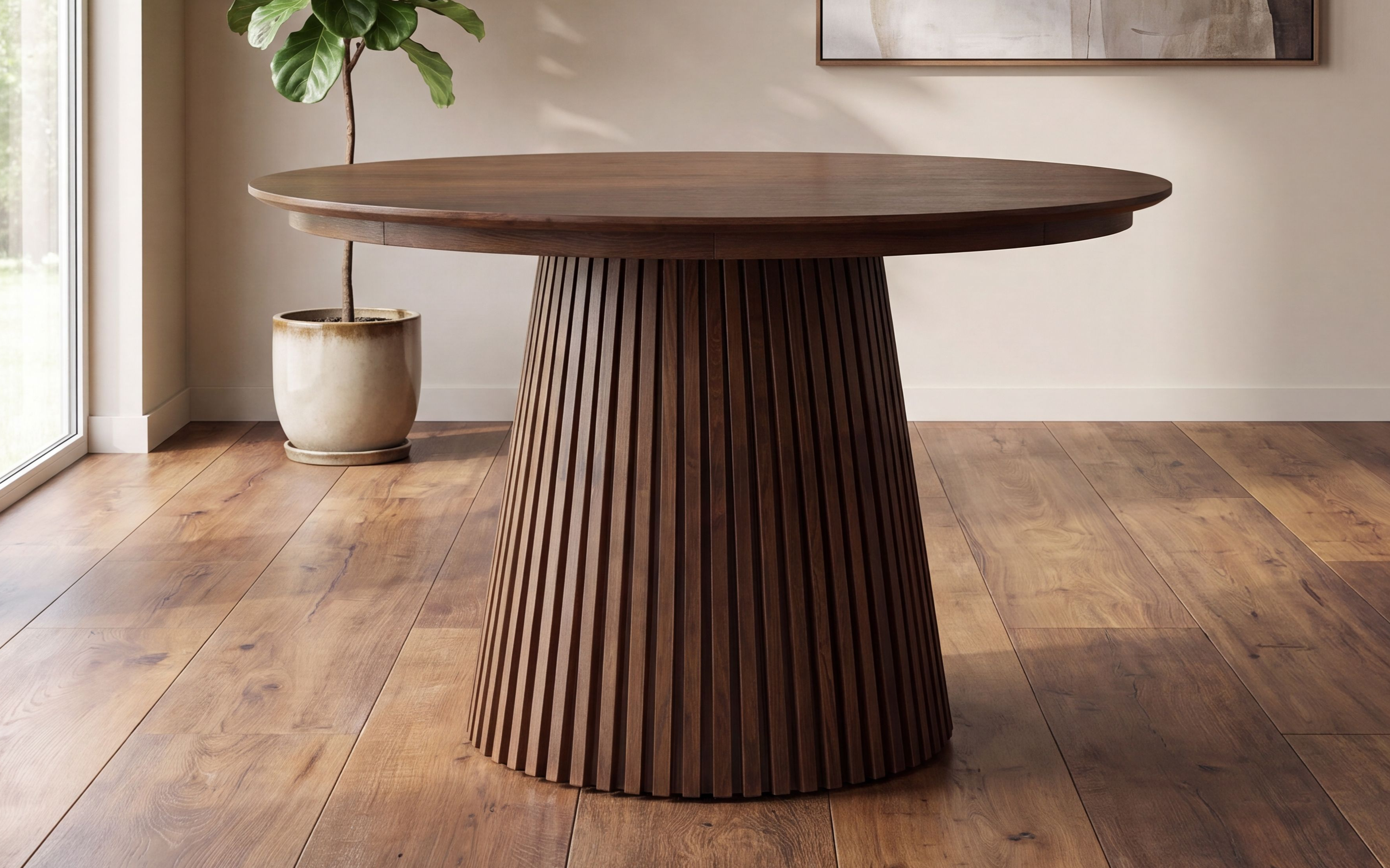 Olivia Rundt Uttrekk Spisebord Dia135-400 x H75cm Røkt