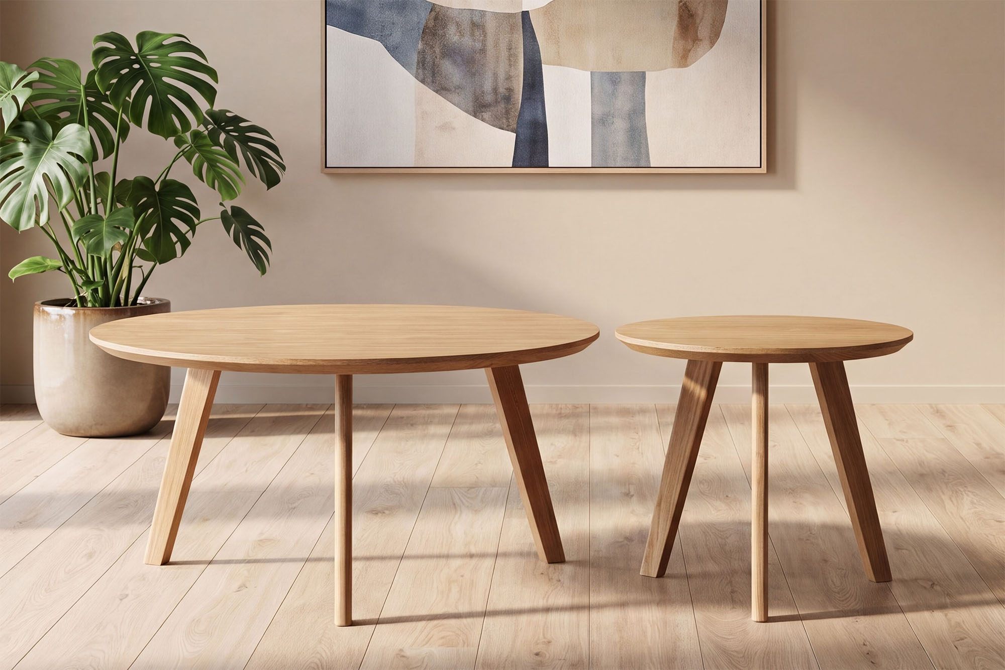 Sander Loungebord Sett D80 og D50cm Natur
