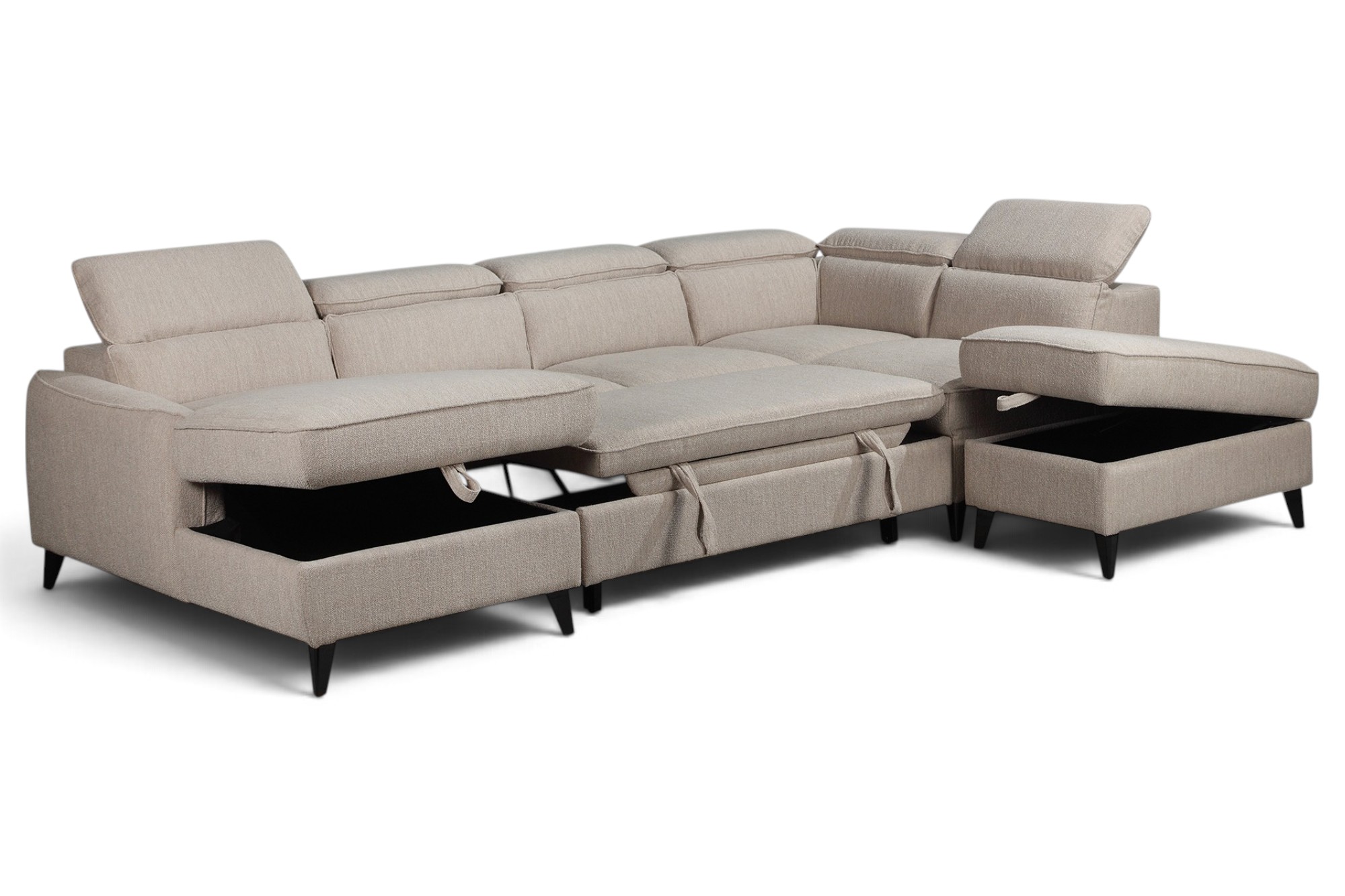 Edvin U-Sovesofa Med Oppbevaring Natur miniatyr 2